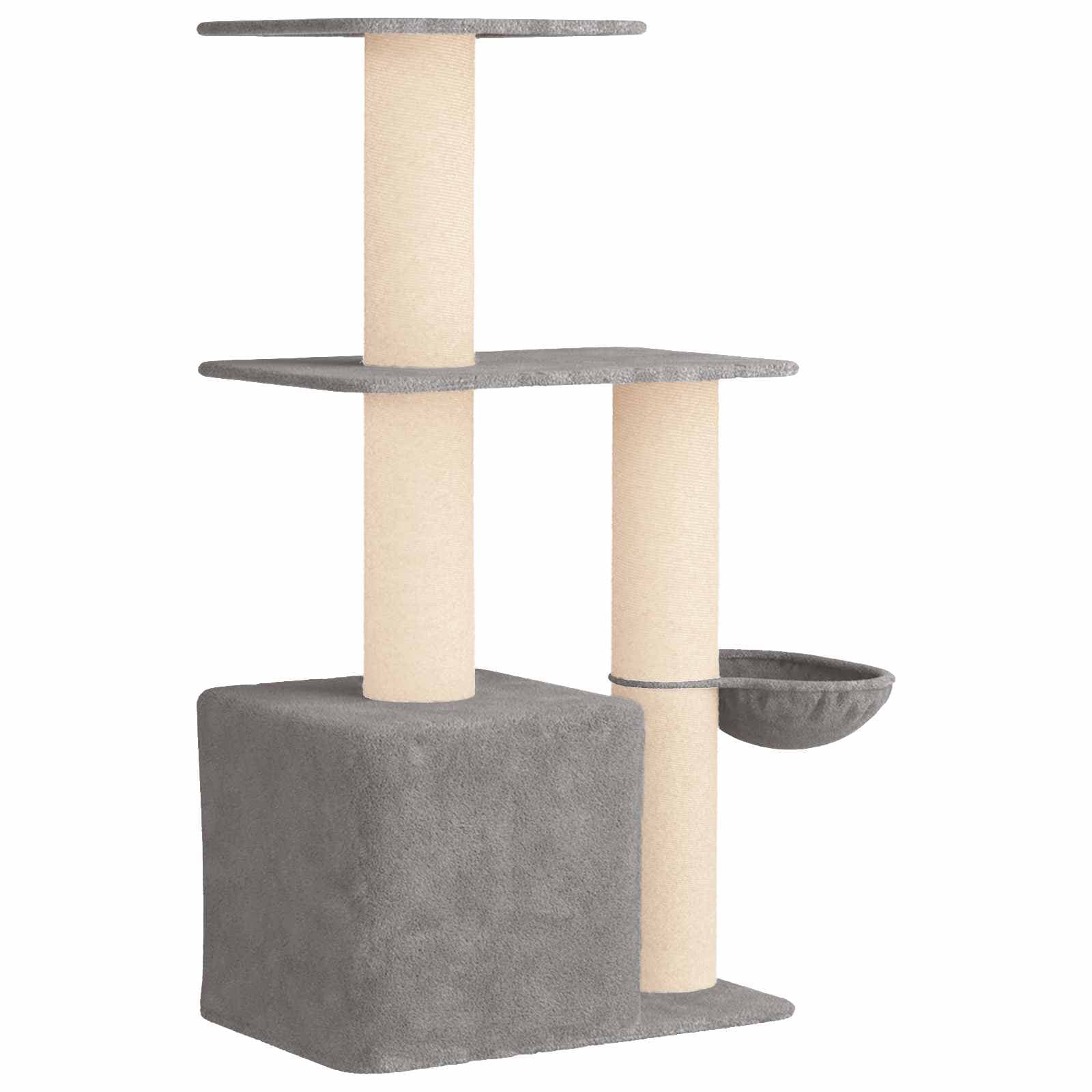 Albero per gatti con pali per graffiare in sisal Grigio Chiaro — miniatura 6 di 9
