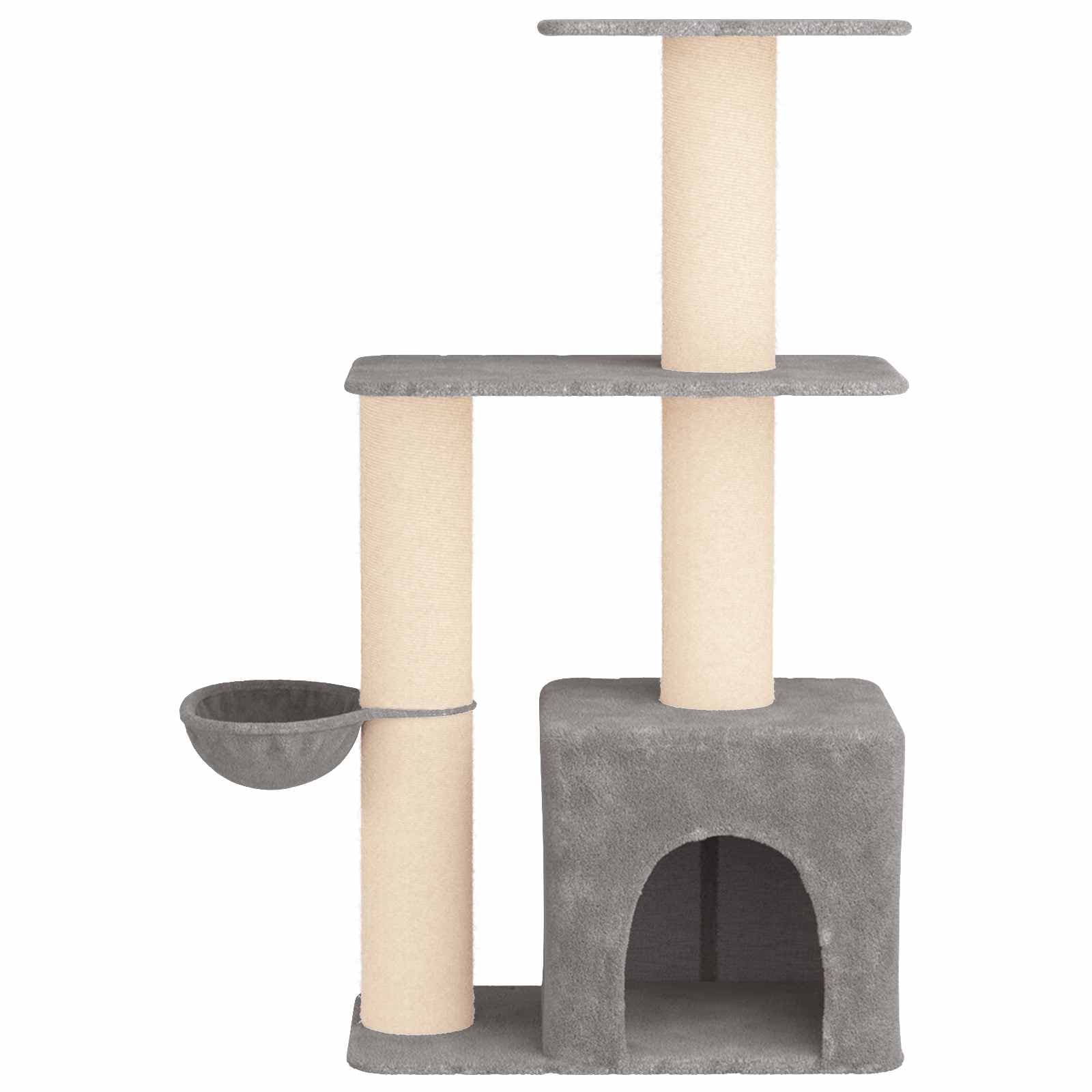 Albero per gatti con pali per graffiare in sisal Grigio Chiaro — miniatura 4 di 9