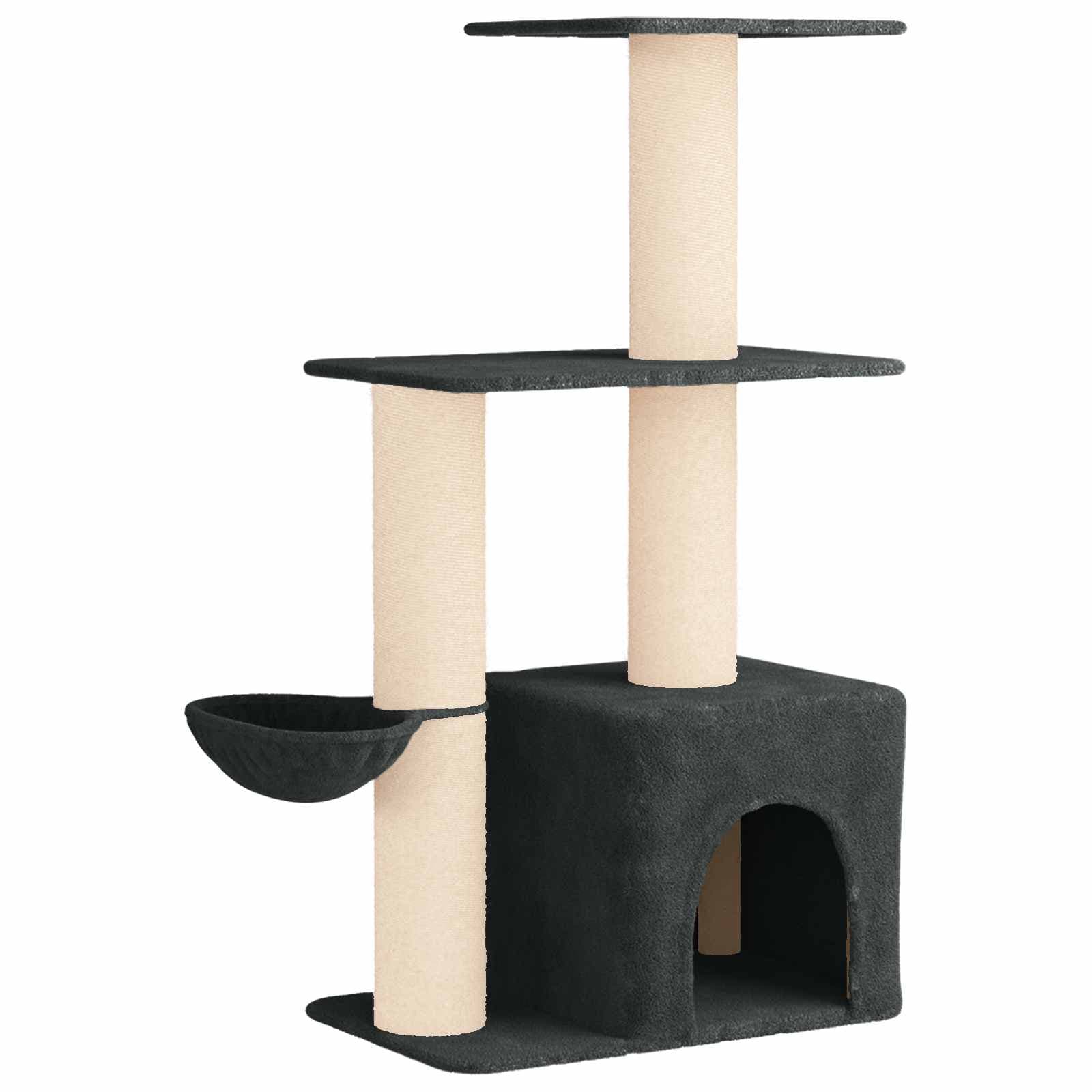 Albero per gatti con pali per graffiare in sisal Grigio Scuro — miniatura 2 di 9