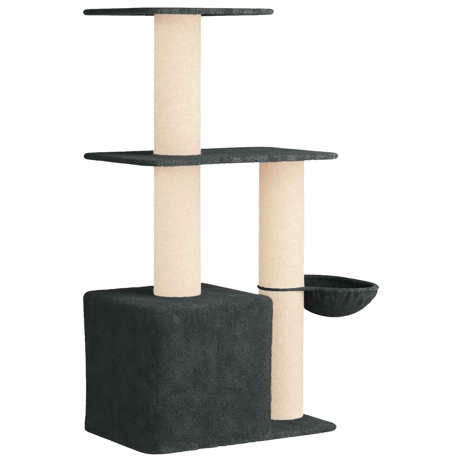 Albero per gatti con pali per graffiare in sisal Grigio Scuro — miniatura 6 di 9