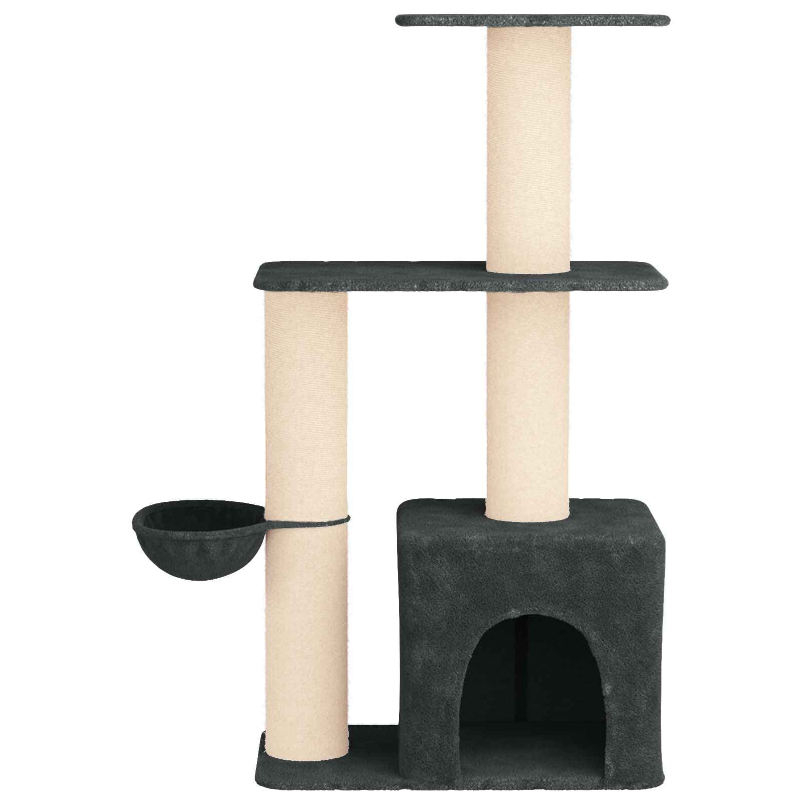 Albero per gatti con pali per graffiare in sisal Grigio Scuro — miniatura 4 di 9