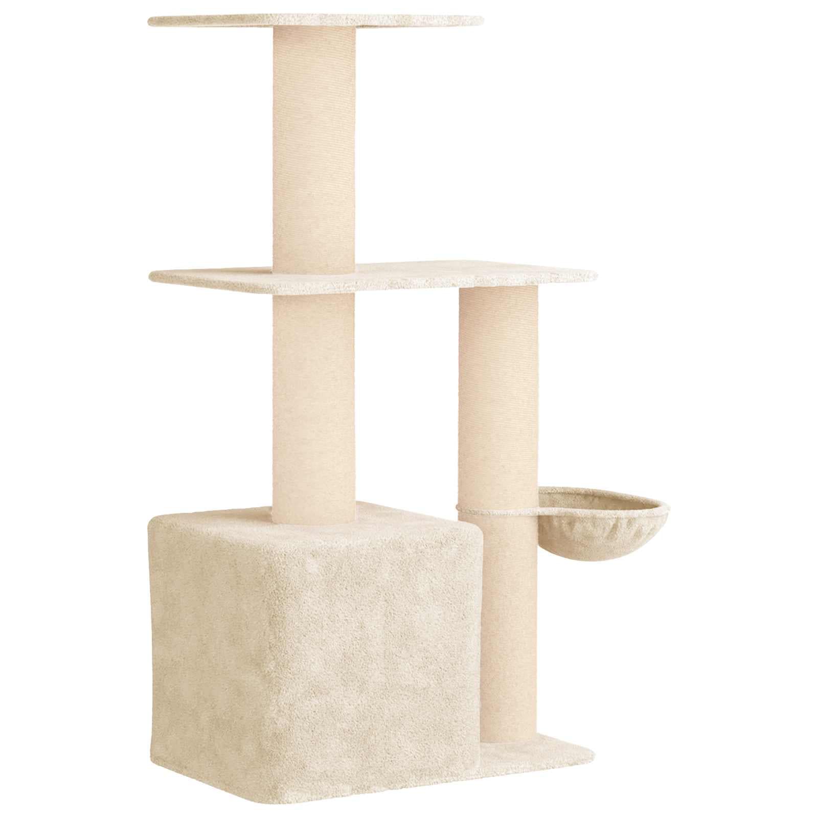 Albero per gatti con pali per graffiare in sisal Crema 133 cm — miniatura 6 di 9