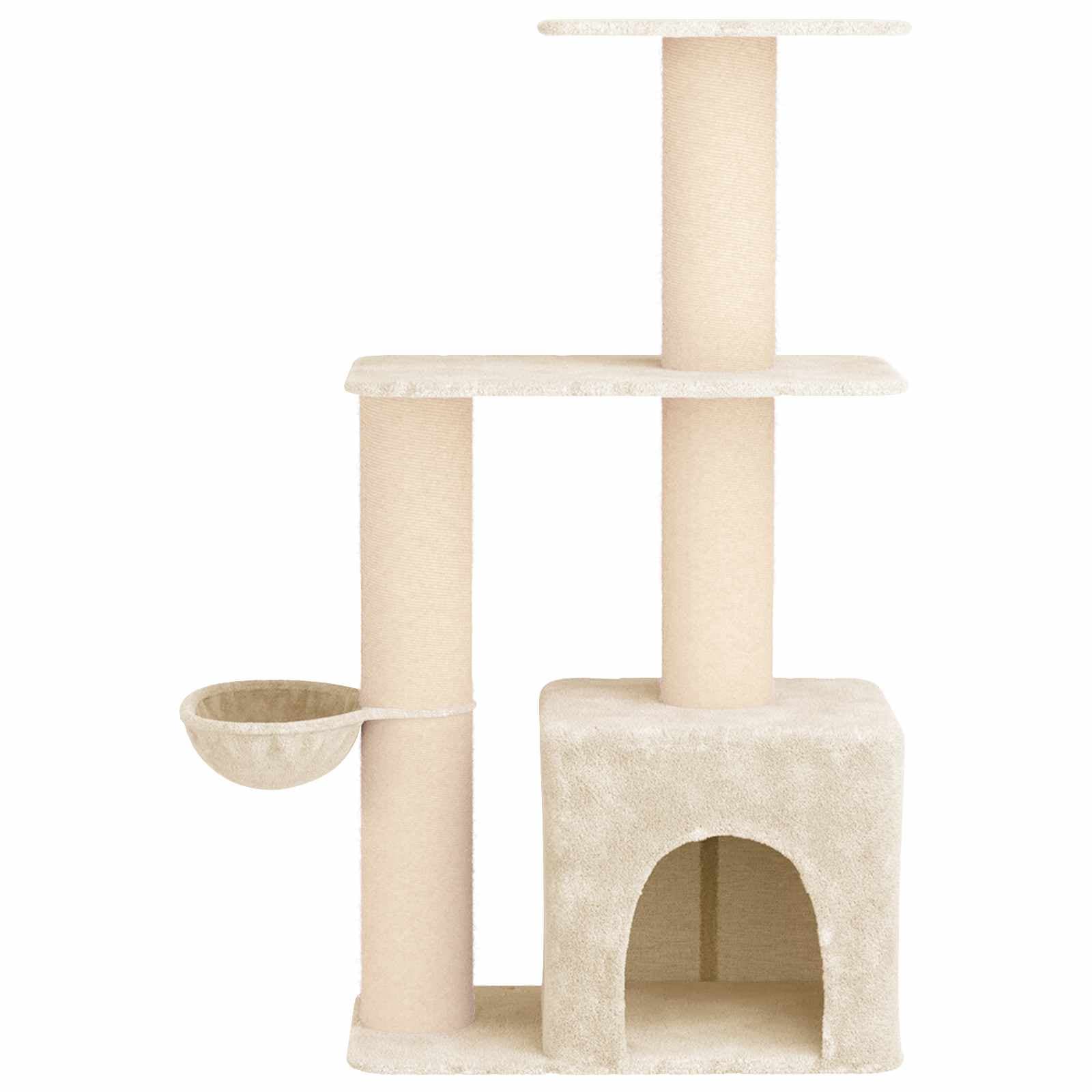 Albero per gatti con pali per graffiare in sisal Crema 133 cm — miniatura 4 di 9