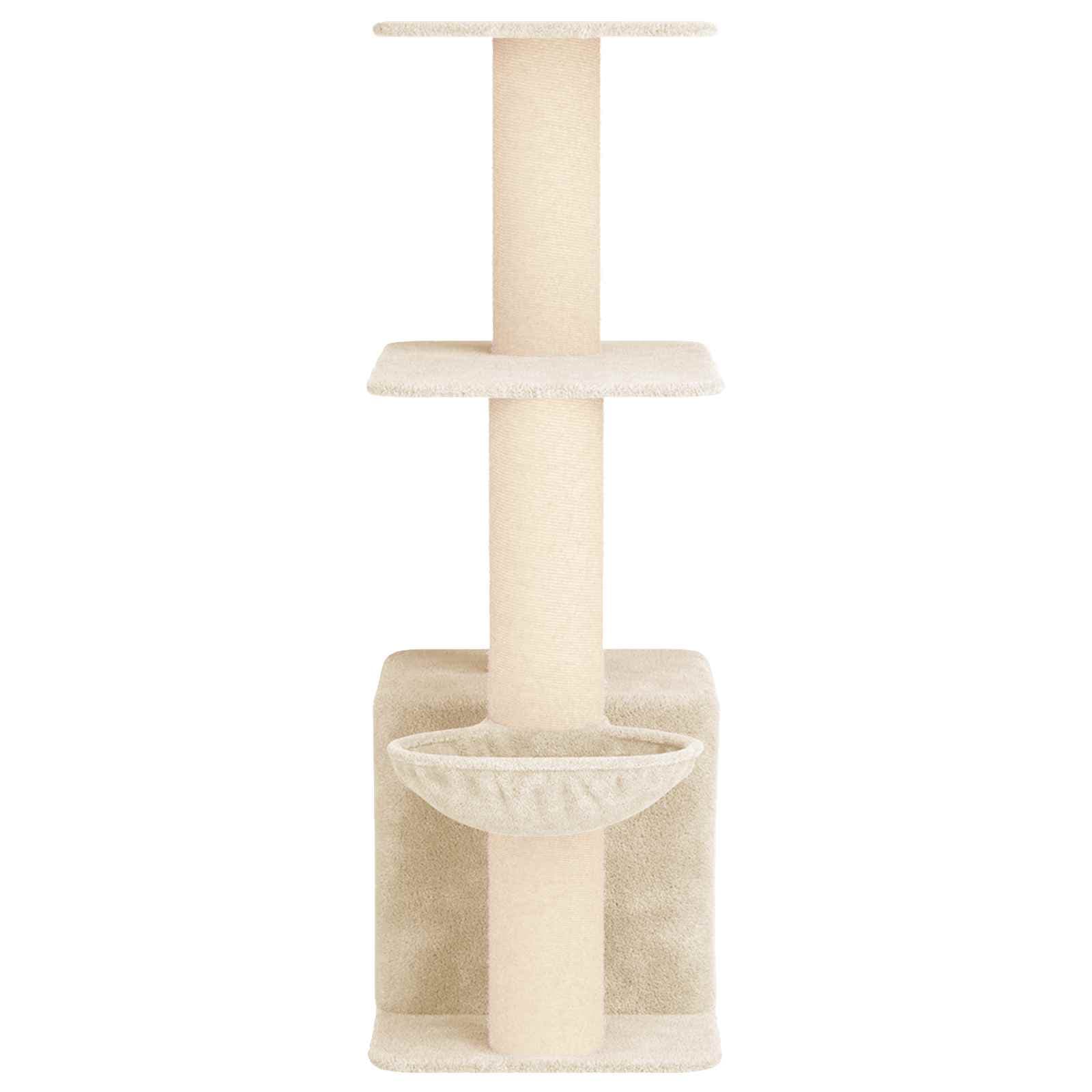 Albero per gatti con pali per graffiare in sisal Crema 133 cm — miniatura 5 di 9