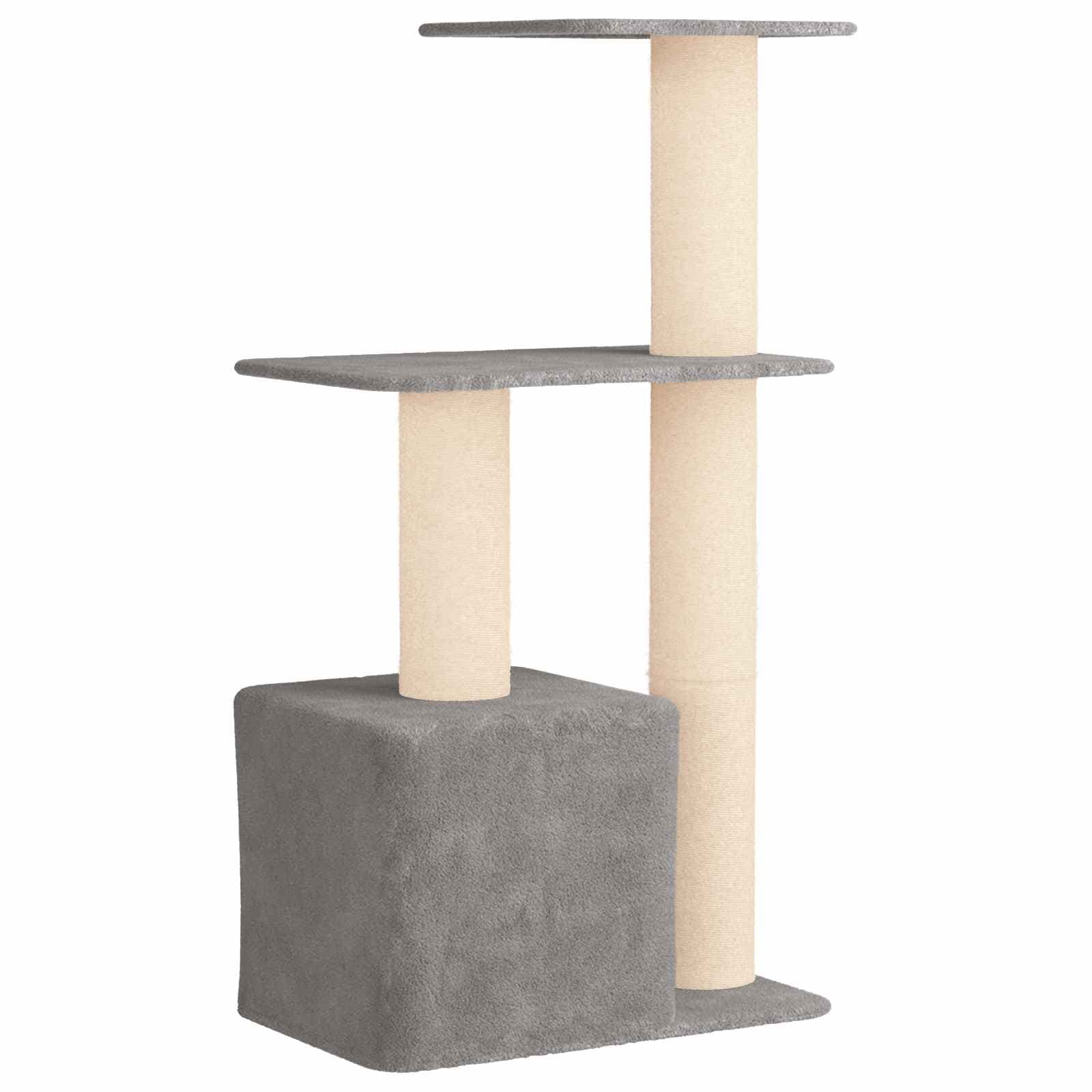 Albero per gatti con pali per graffiare in sisal Grigio Chiaro — miniatura 6 di 9