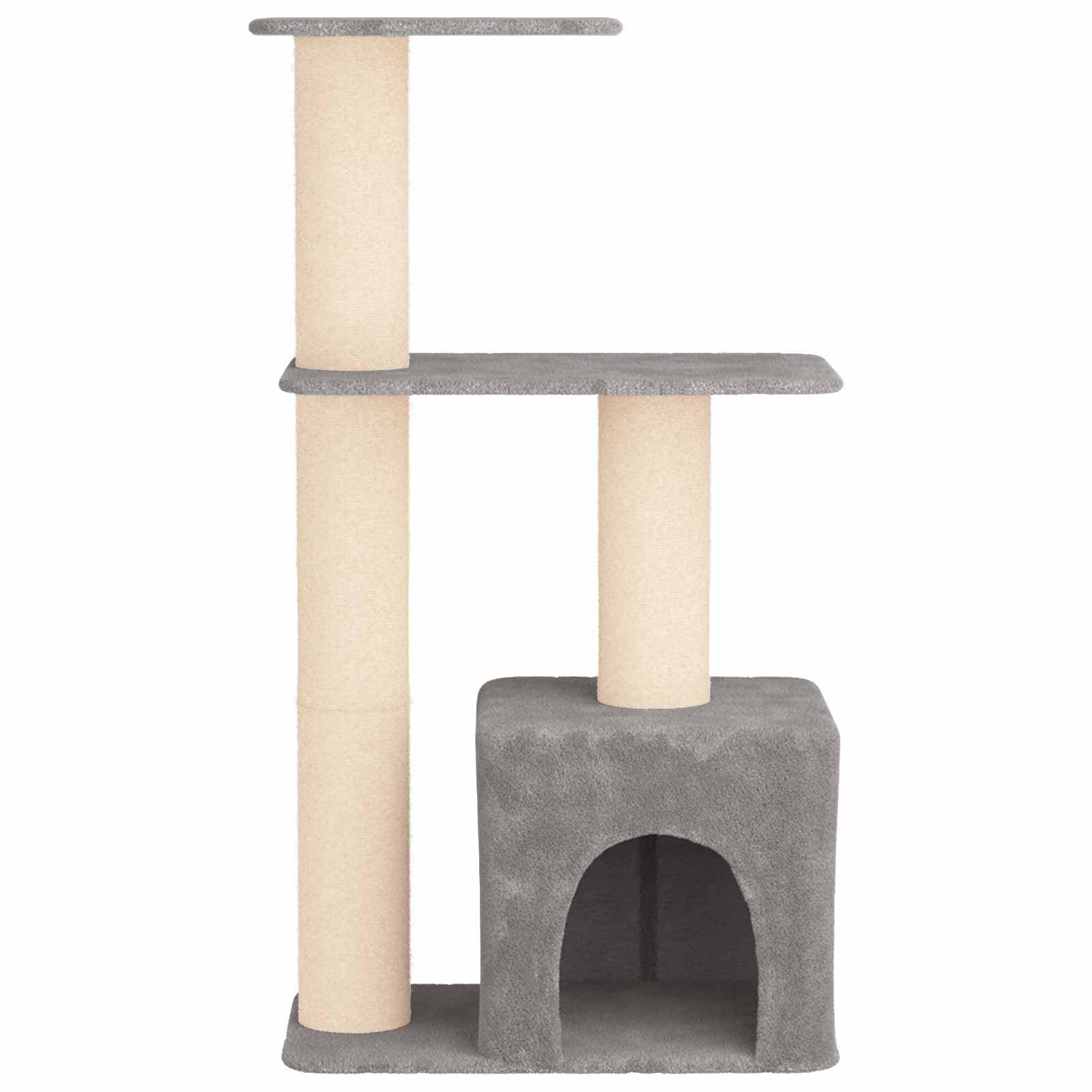 Albero per gatti con pali per graffiare in sisal Grigio Chiaro — miniatura 4 di 9
