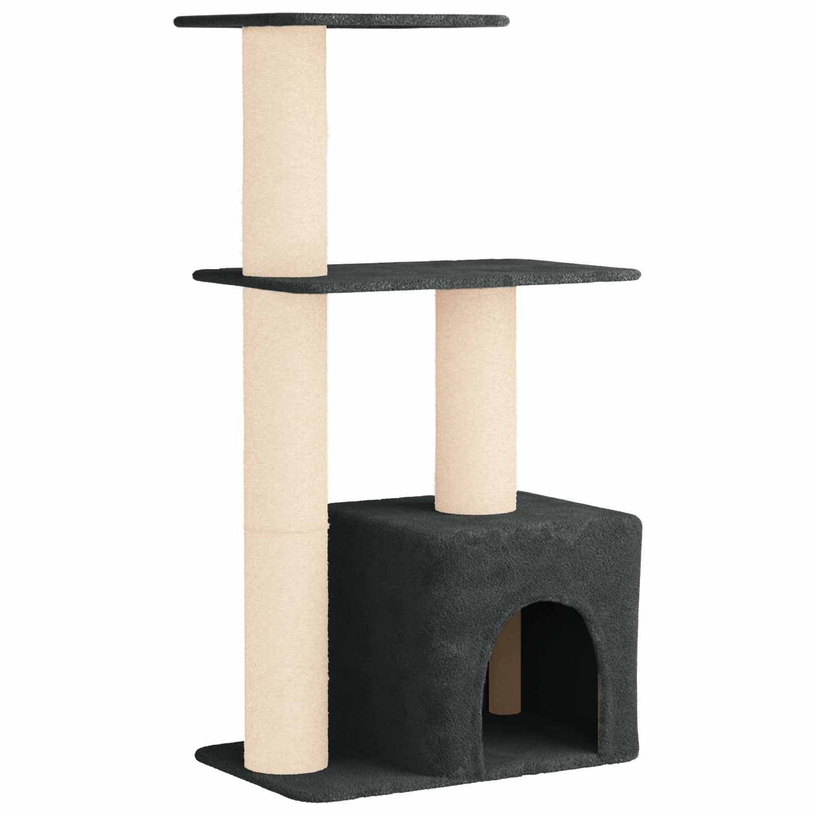 Albero per gatti con pali per graffiare in sisal Grigio Scuro — miniatura 2 di 9