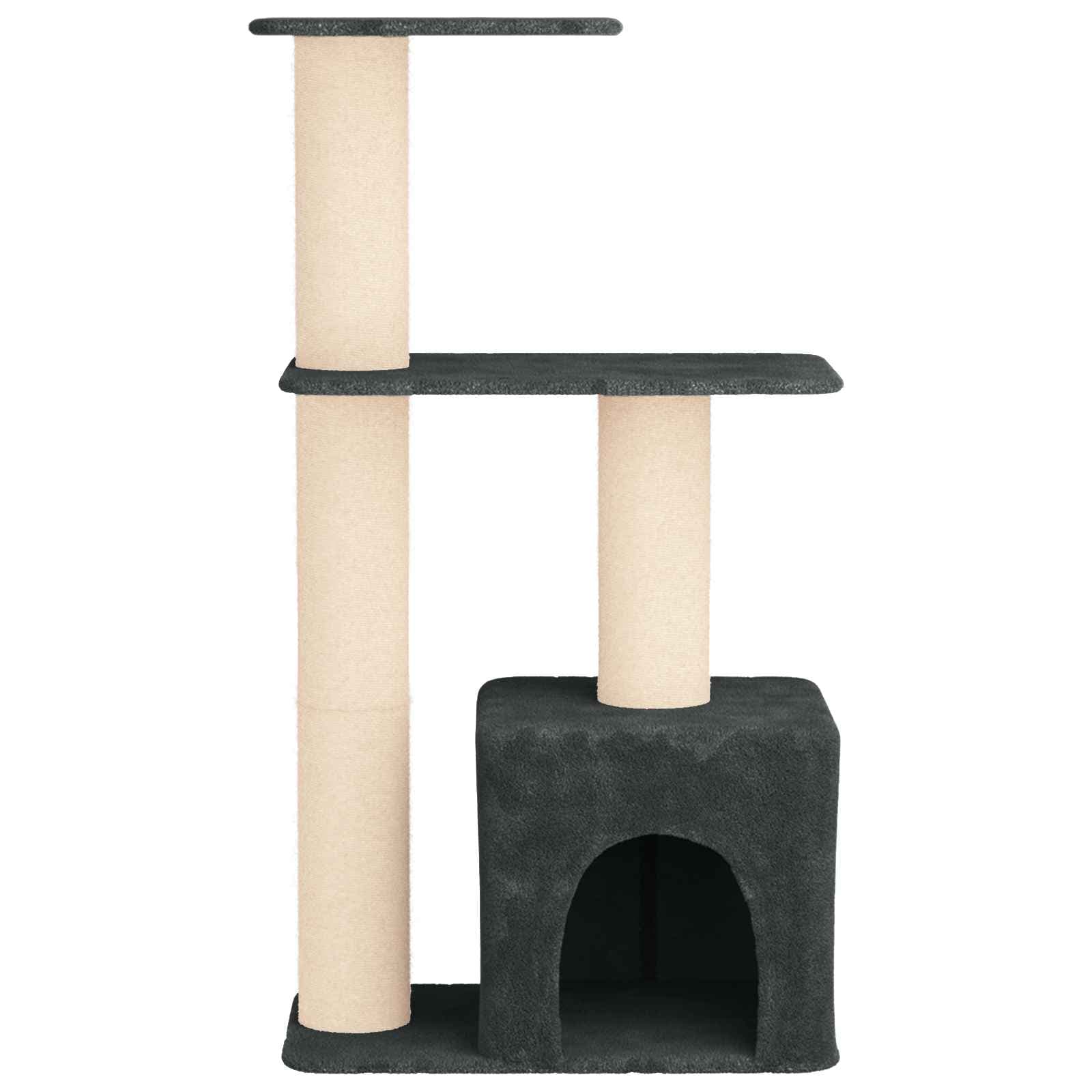 Albero per gatti con pali per graffiare in sisal Grigio Scuro — miniatura 4 di 9