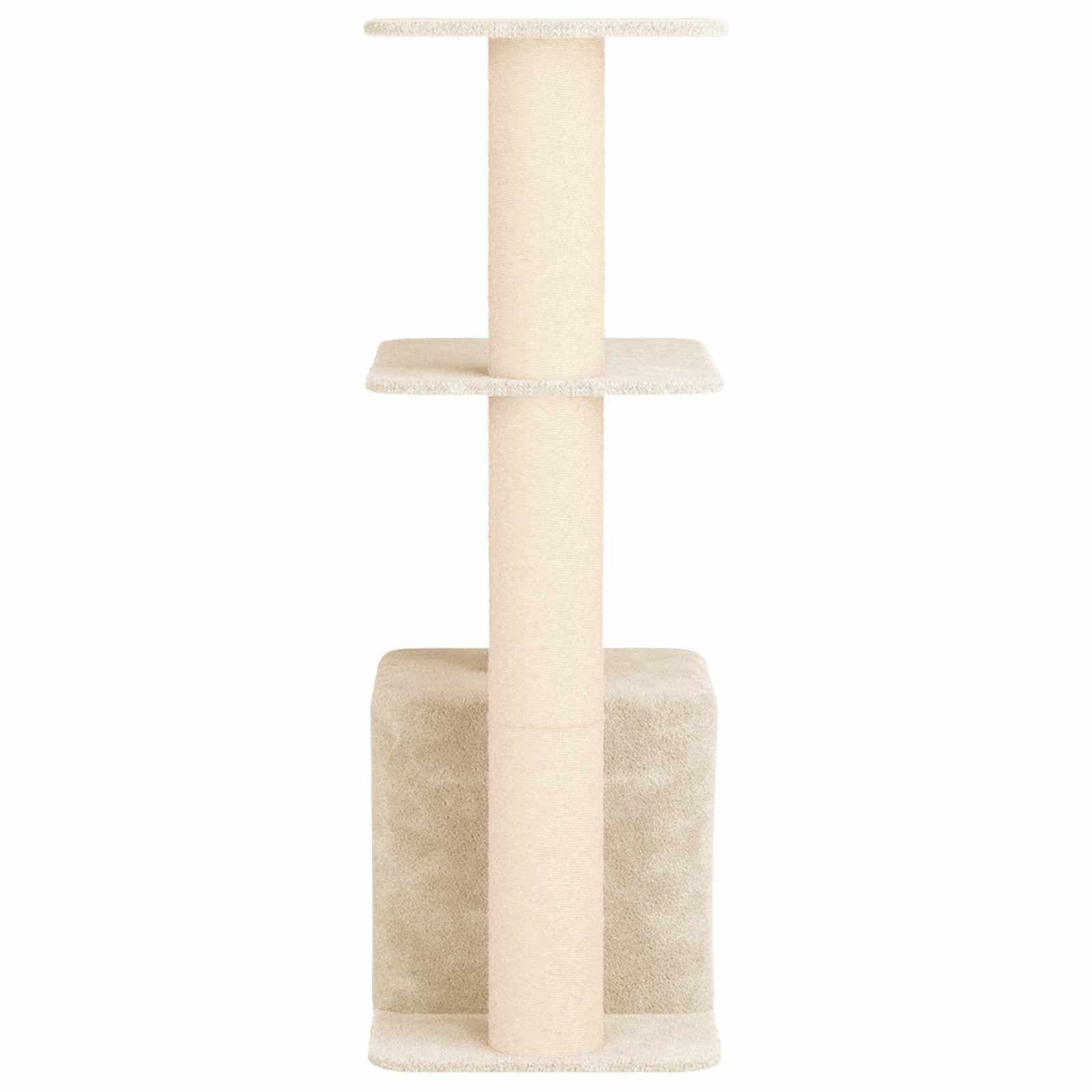 Albero per gatti con pali per graffiare in sisal Crema 133 cm — miniatura 5 di 9
