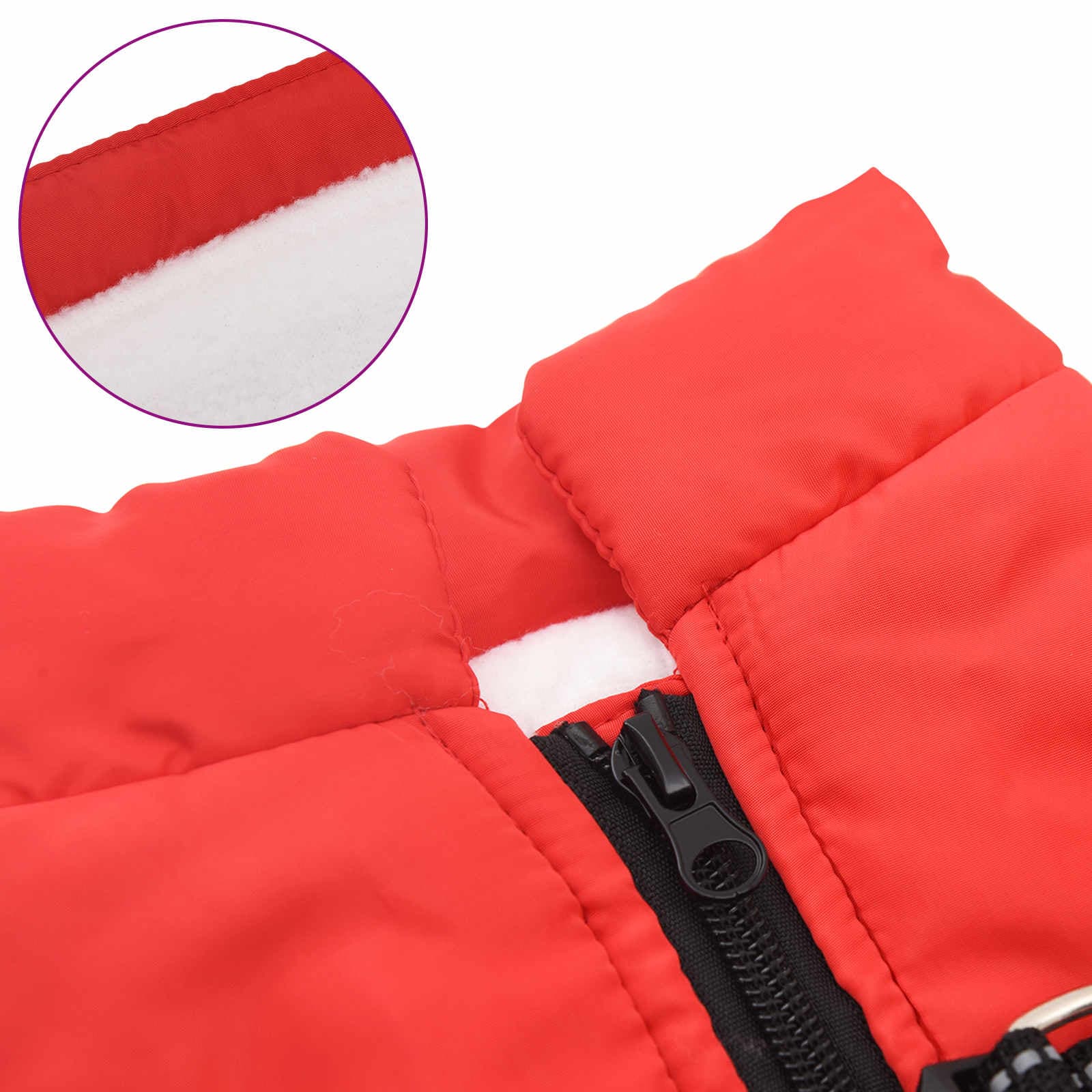 Cappotto per Cani Rosso L24 Pile e Poliestere — miniatura 7 di 10