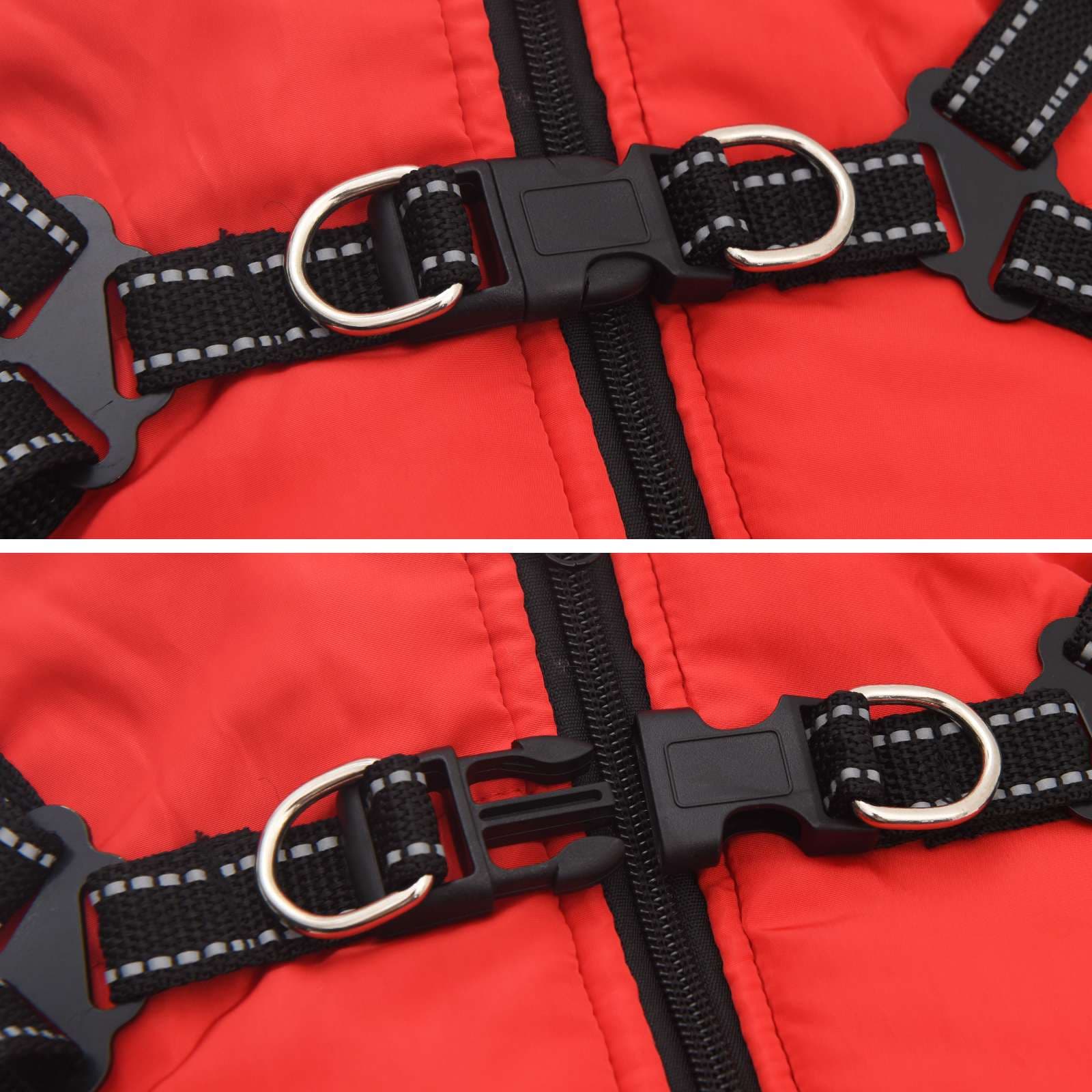 Cappotto per Cani Rosso L36 Pile e Poliestere — miniatura 6 di 10
