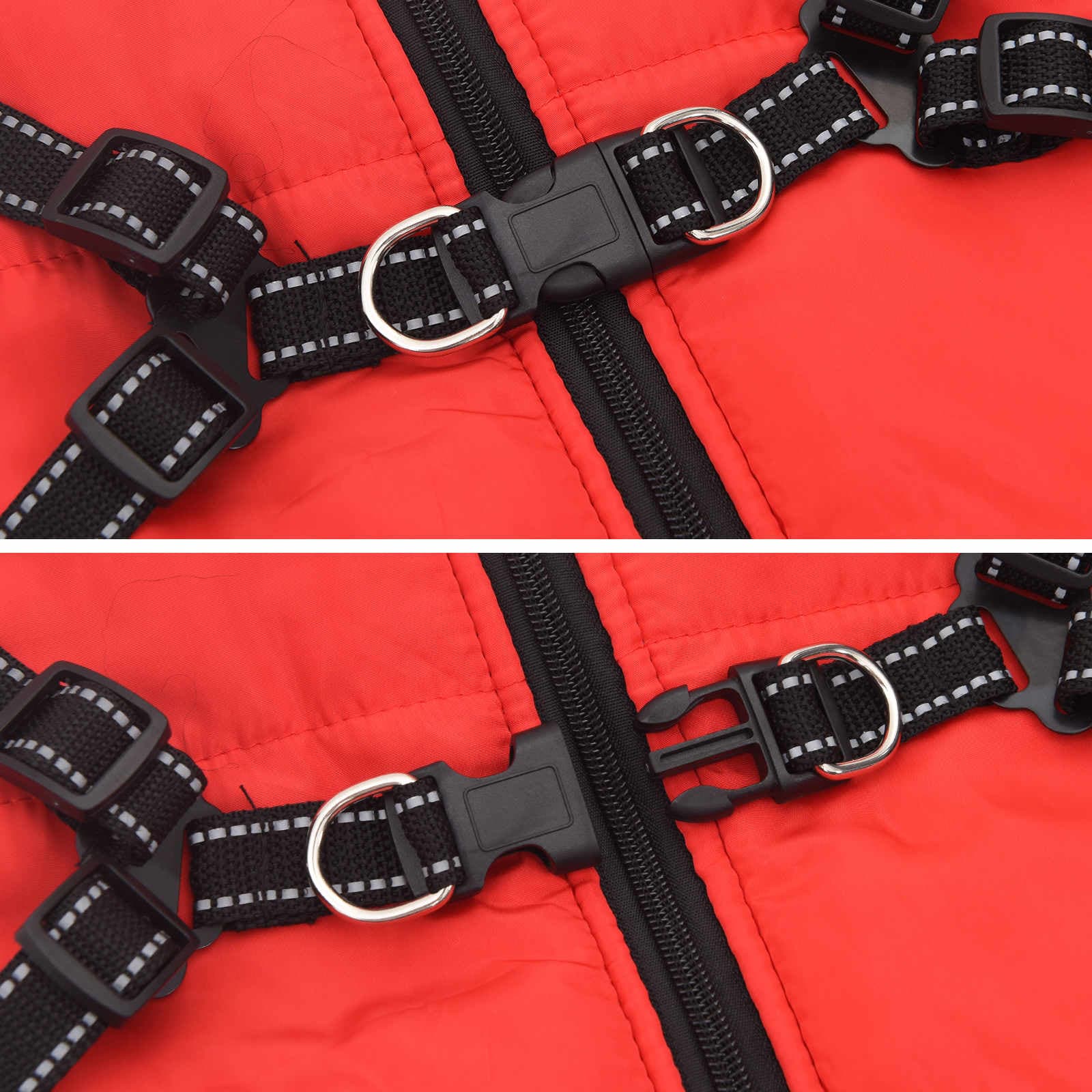 Cappotto per Cani Rosso L48 Pile e Poliestere — miniatura 6 di 10