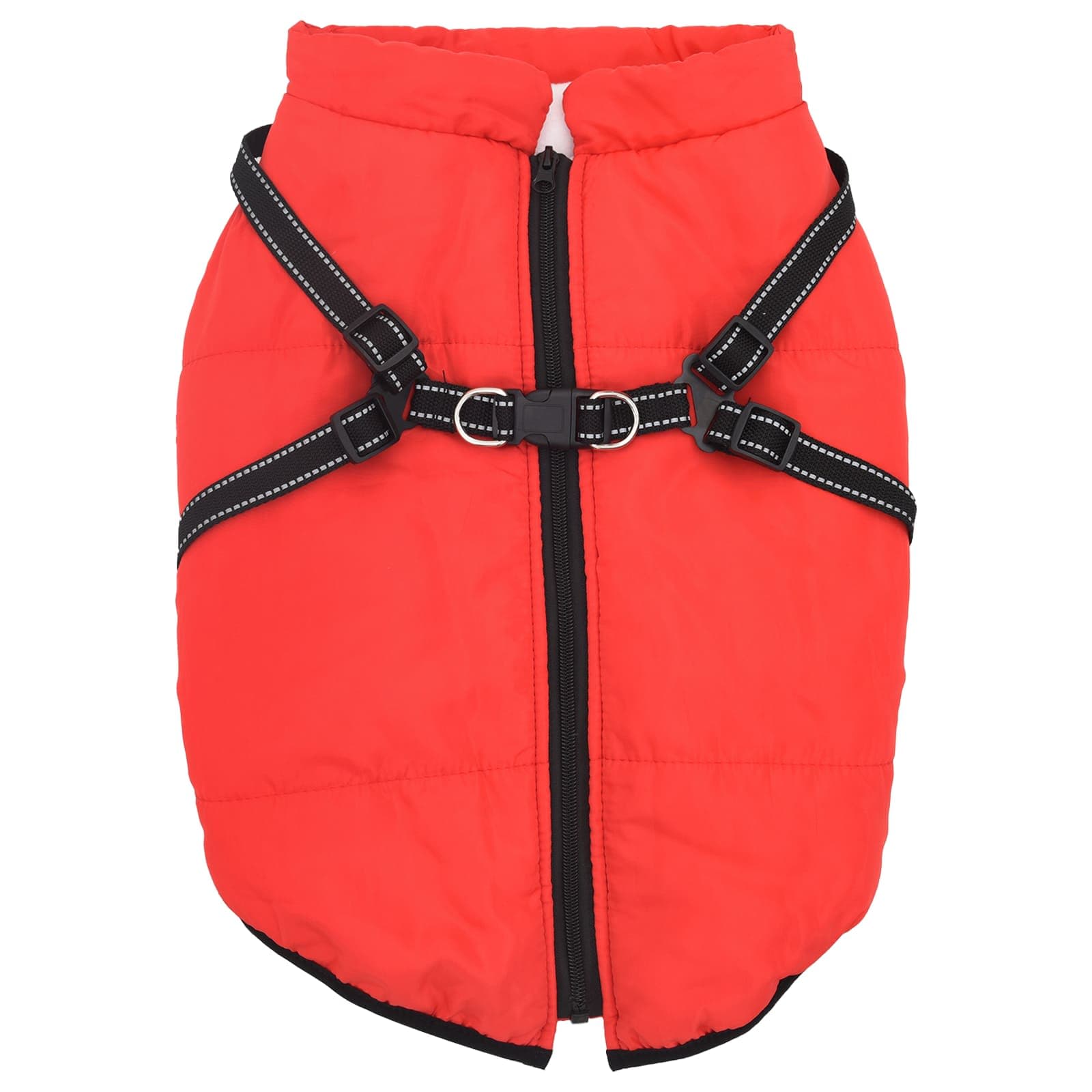 Cappotto per Cani Rosso L52 Pile e Poliestere — miniatura 2 di 10