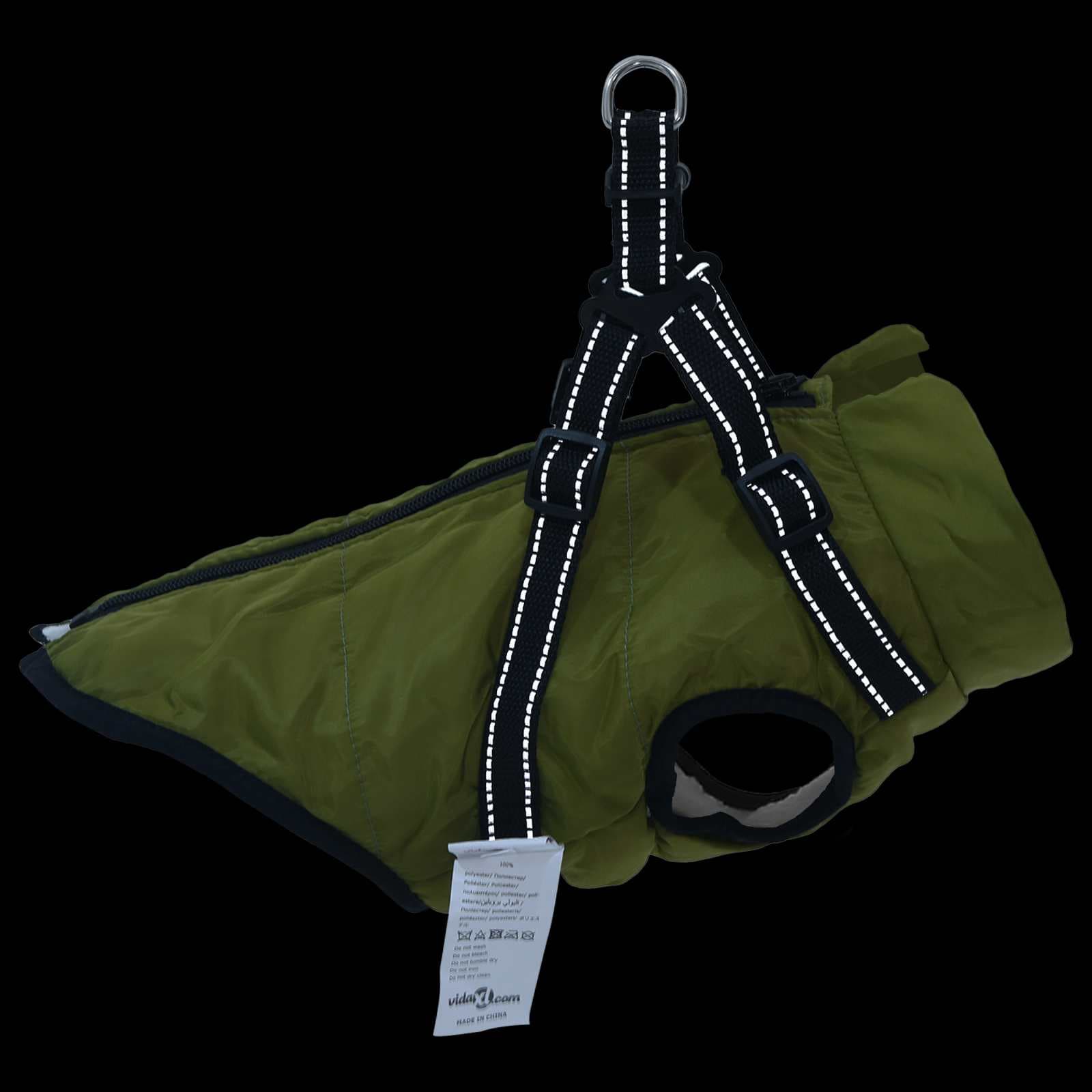 Cappotto per Cani Verde militare L28 Pile e Poliestere — miniatura 9 di 10