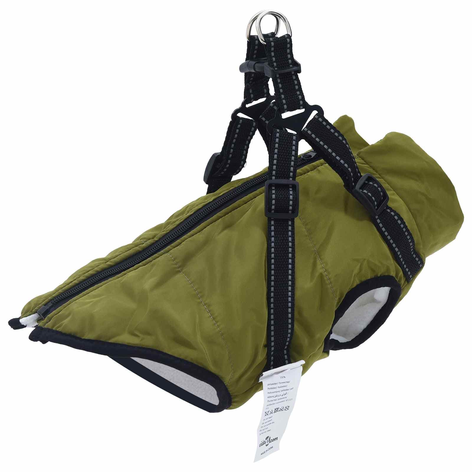Cappotto per Cani Verde militare L36 Pile e Poliestere — miniatura 1 di 10