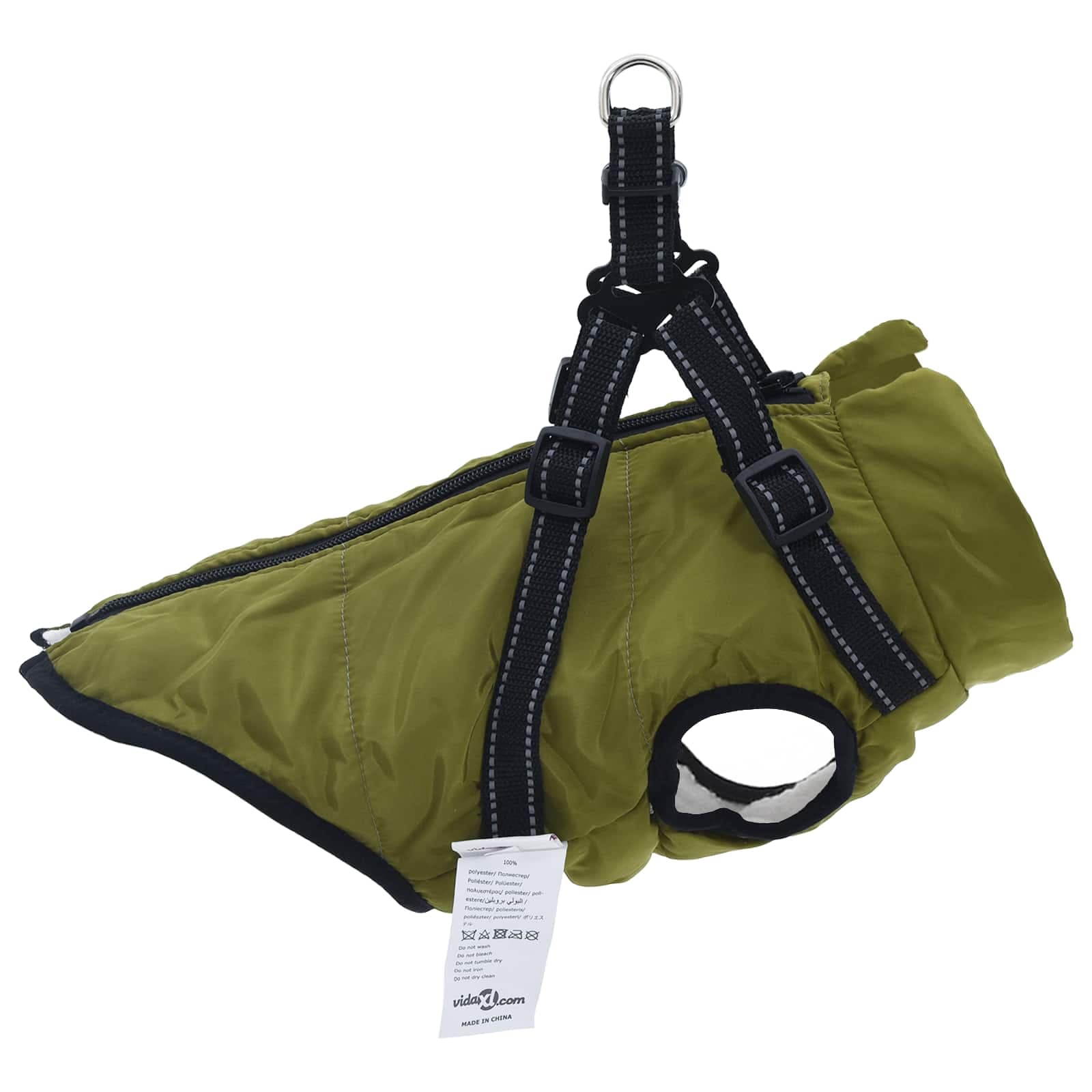 Cappotto per Cani Verde militare L40 Pile e Poliestere — miniatura 4 di 10