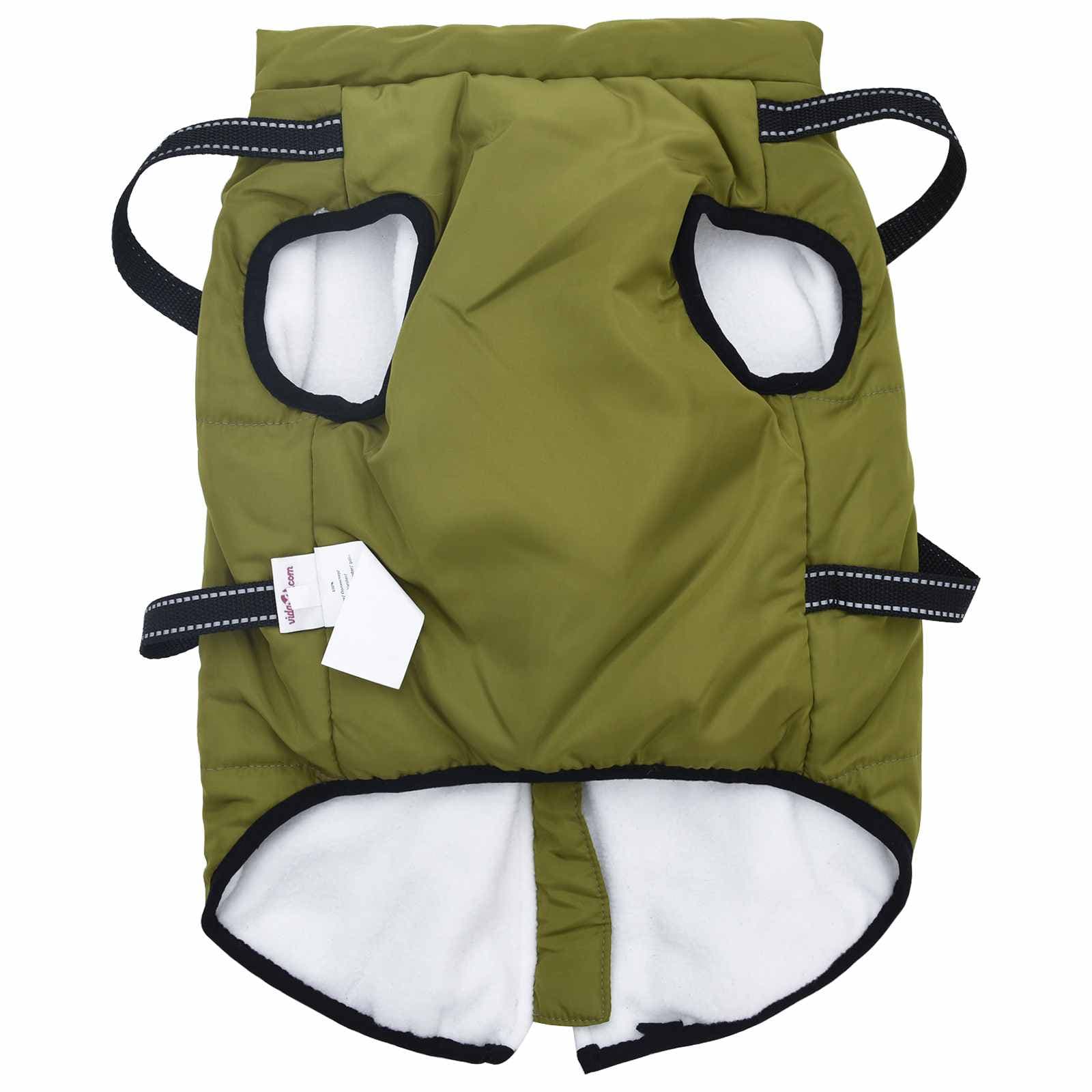 Cappotto per Cani Verde militare L44 Pile e Poliestere — miniatura 5 di 10