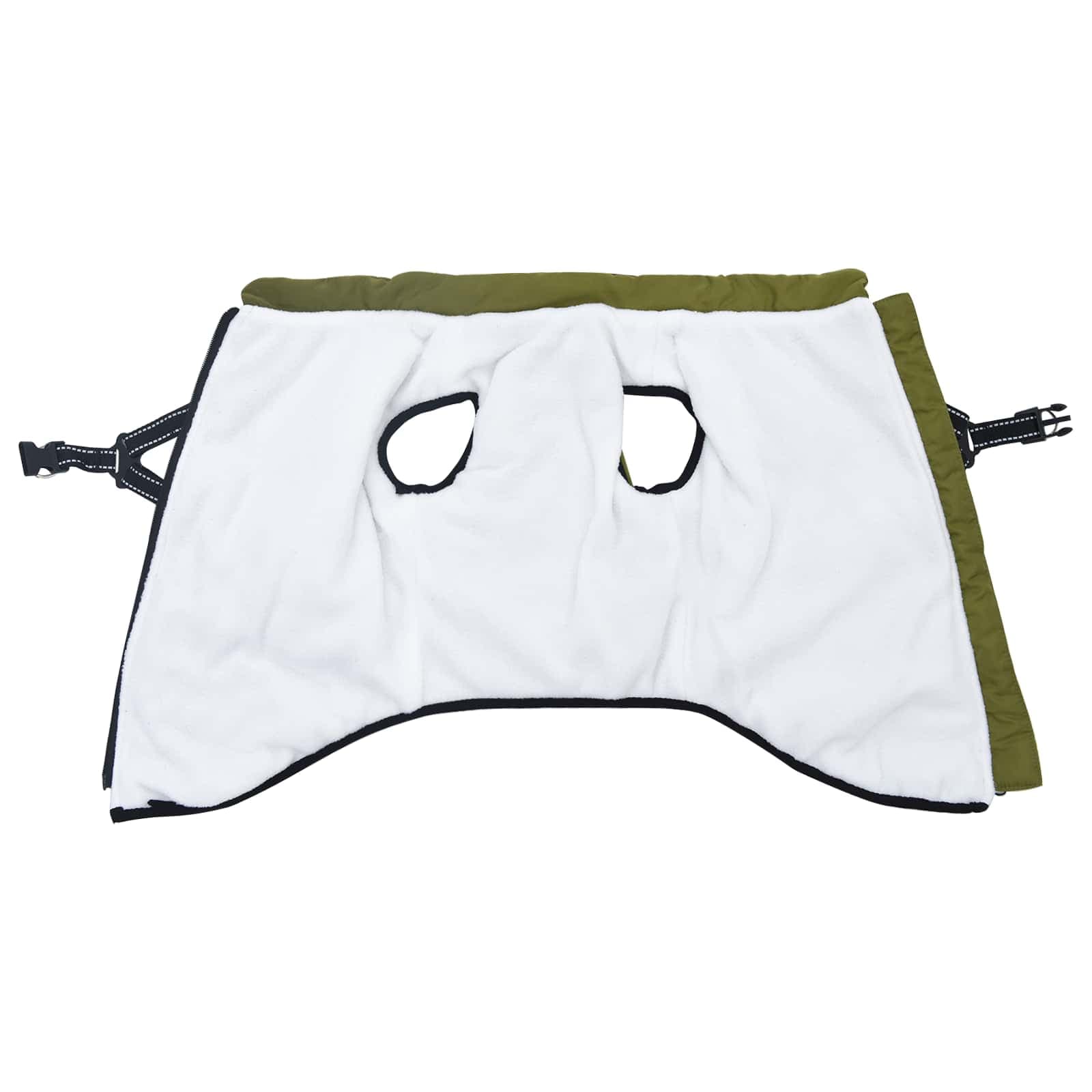 Cappotto per Cani Verde militare L44 Pile e Poliestere — miniatura 3 di 10