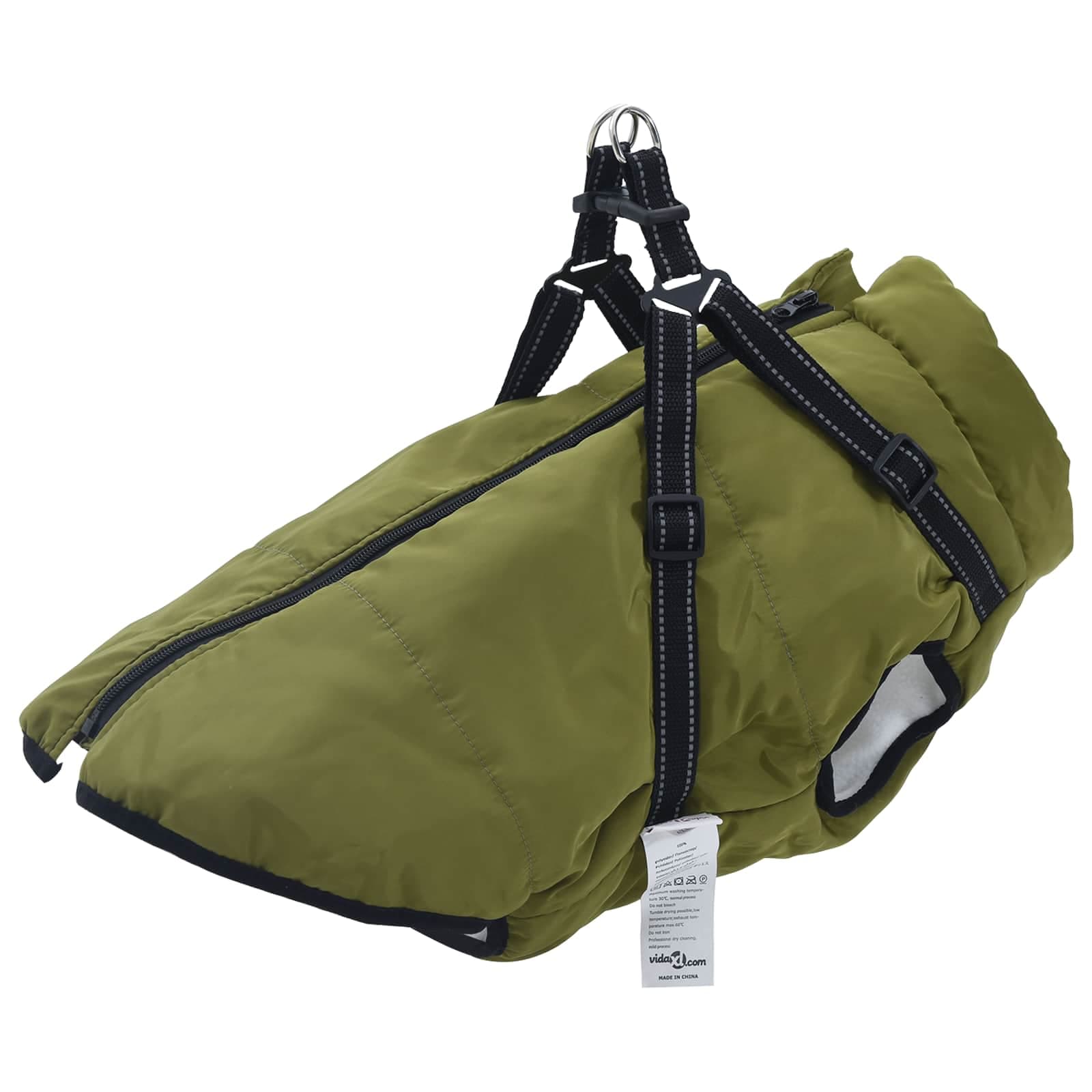 Cappotto per Cani Verde militare L52 Pile e Poliestere — miniatura 1 di 10