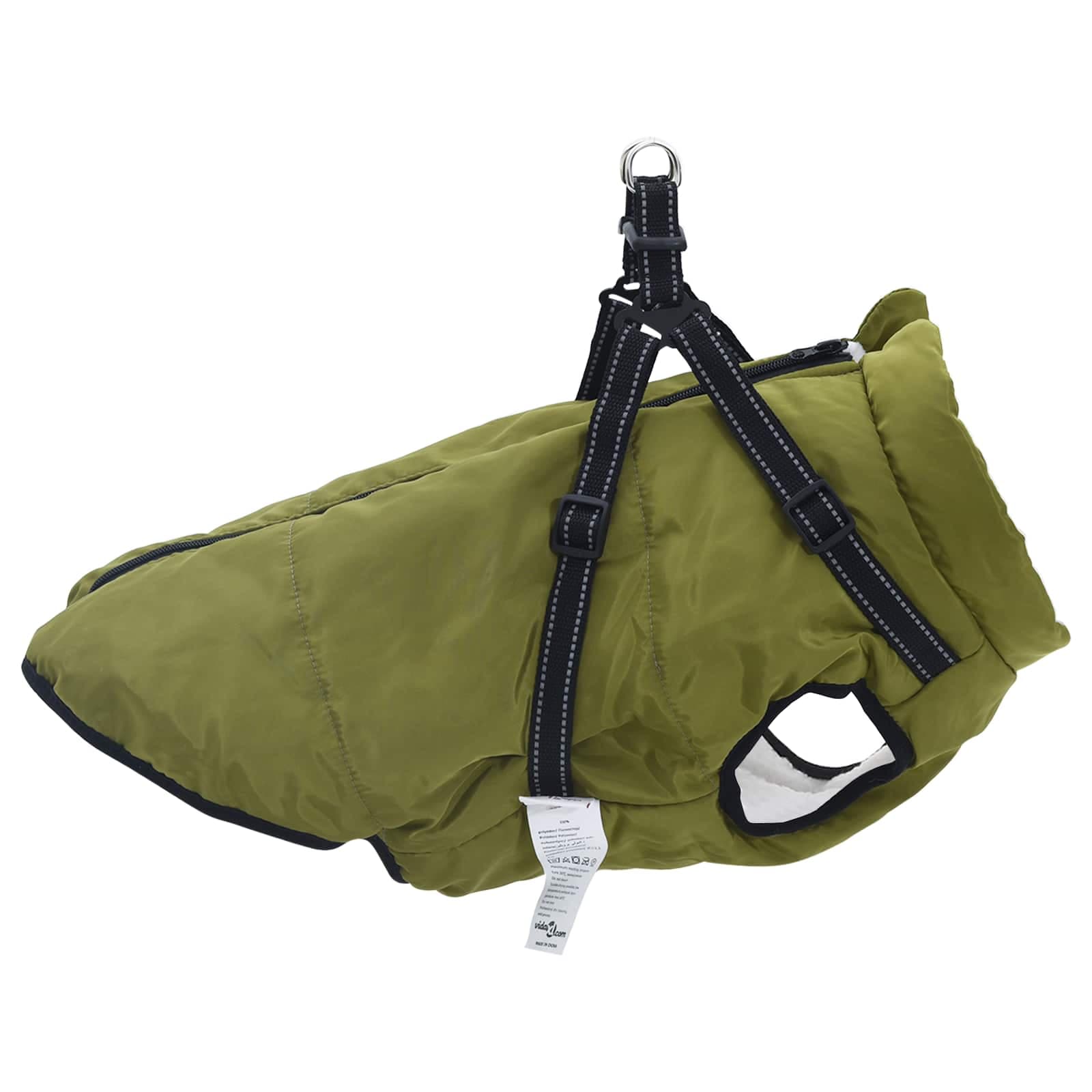 Cappotto per Cani Verde militare L52 Pile e Poliestere — miniatura 4 di 10
