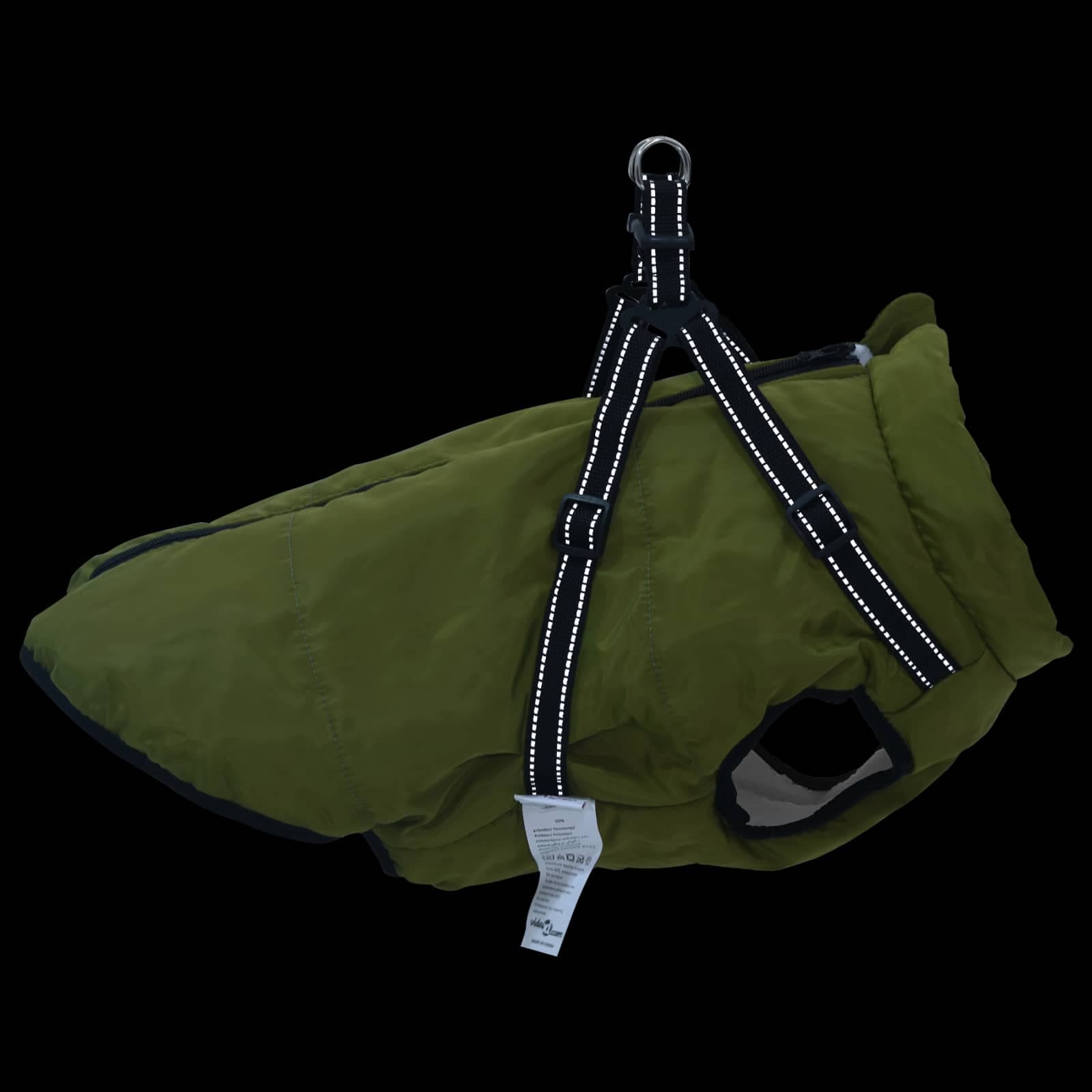 Cappotto per Cani Verde militare L68 Pile e Poliestere — miniatura 9 di 10