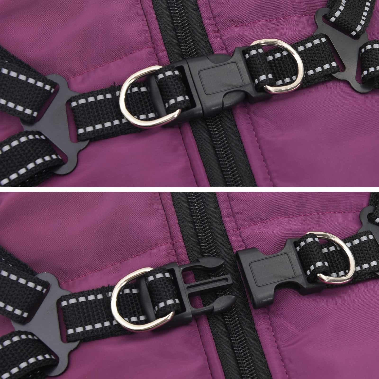 Cappotto per Cani Viola L36 Pile e Poliestere — miniatura 6 di 10