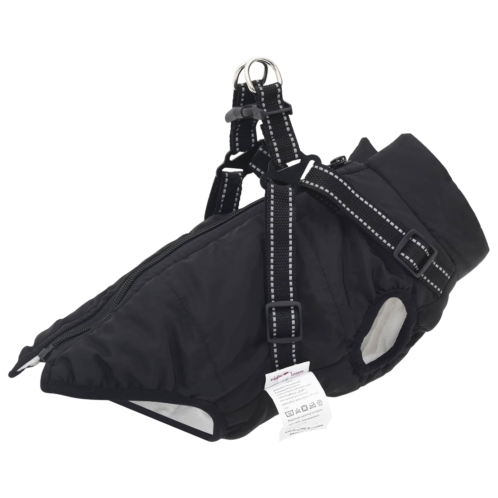 Cappotto per Cani Nero L36 Pile e Poliestere — miniatura 1 di 10