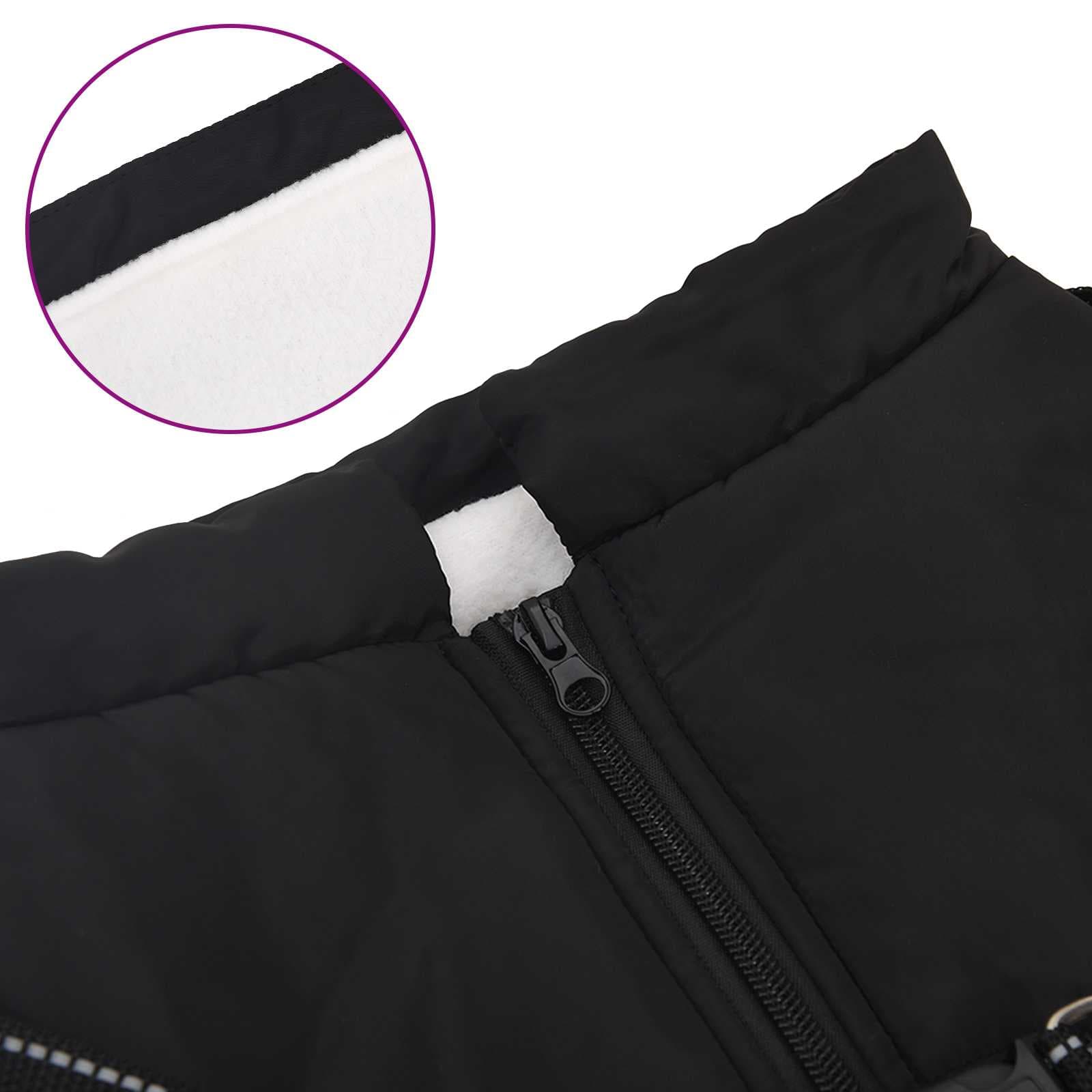 Cappotto per Cani Nero L44 Pile e Poliestere — miniatura 7 di 10