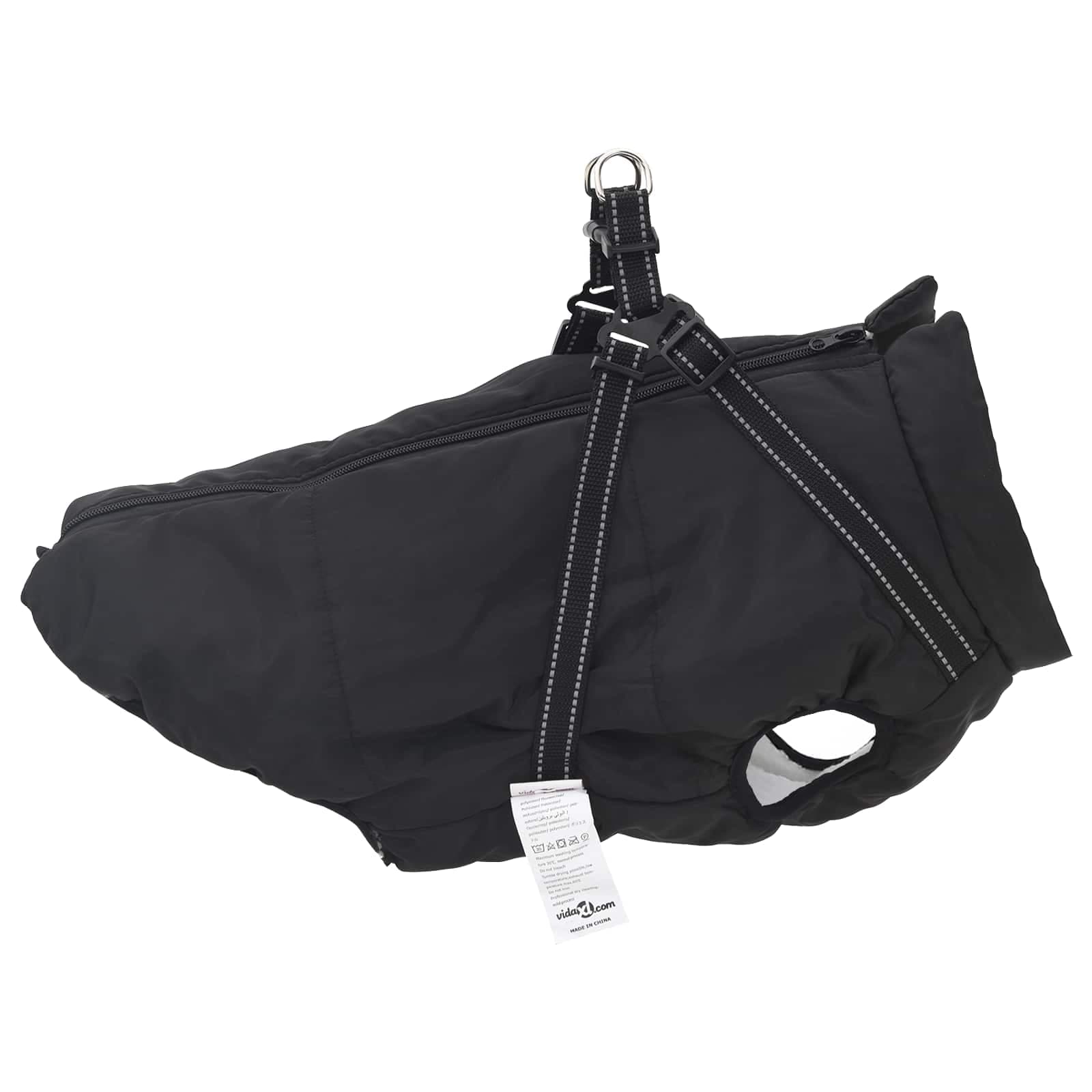 Cappotto per Cani Nero L52 Pile e Poliestere — miniatura 4 di 10