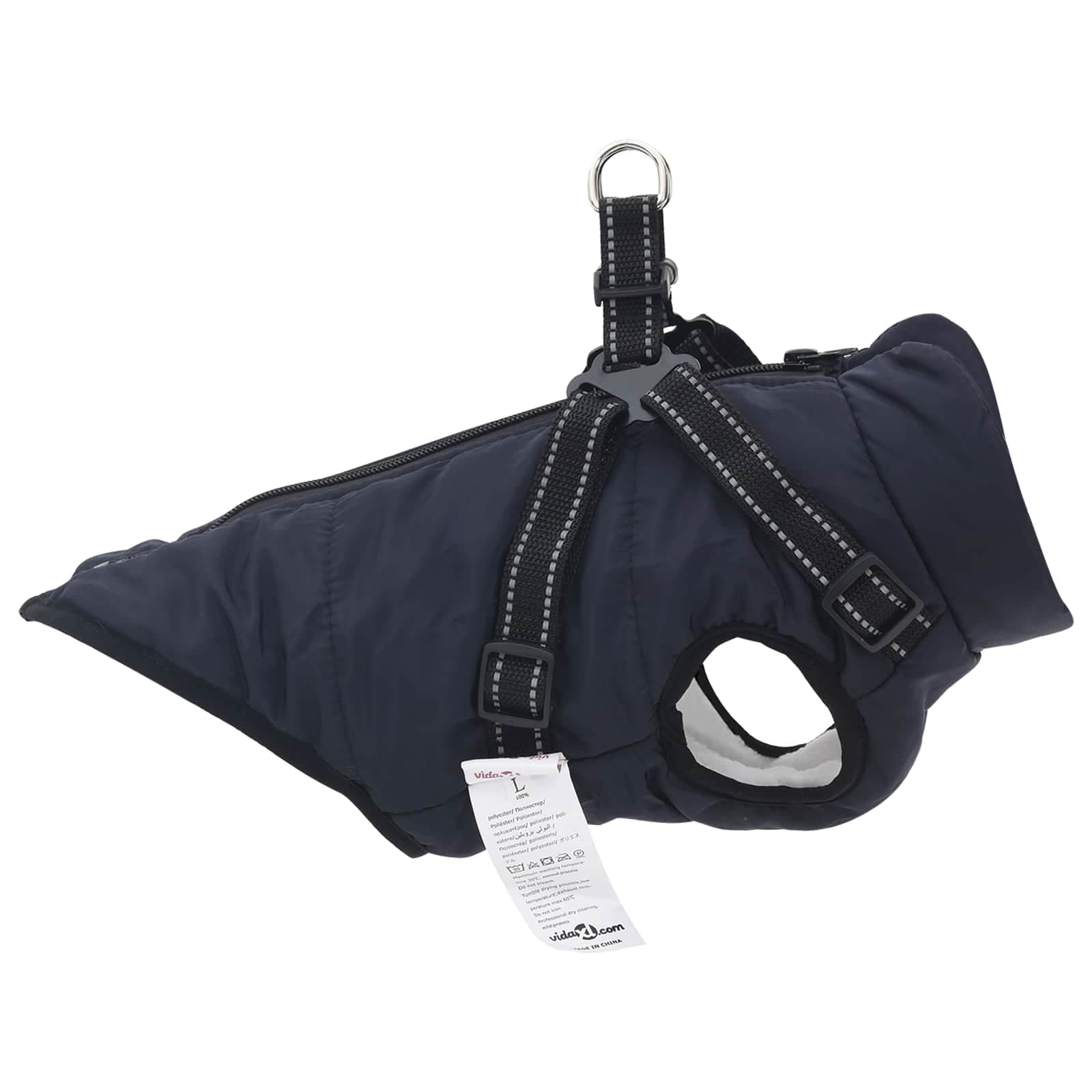 Cappotto per Cani Blu navy L40 Pile e Poliestere — miniatura 4 di 10
