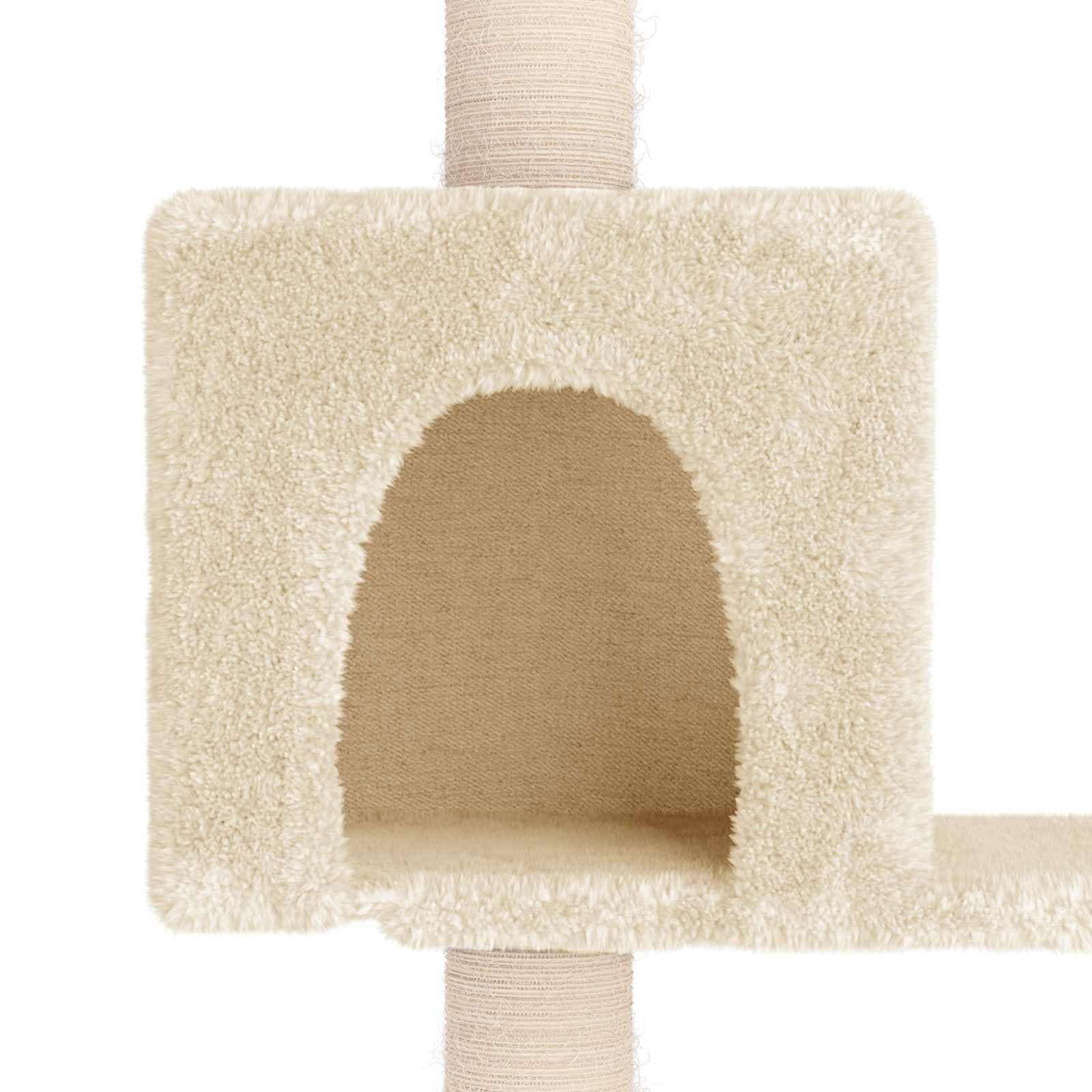 Albero per gatti con pali per graffiare in sisal Crema 177,5 cm — miniatura 6 di 7