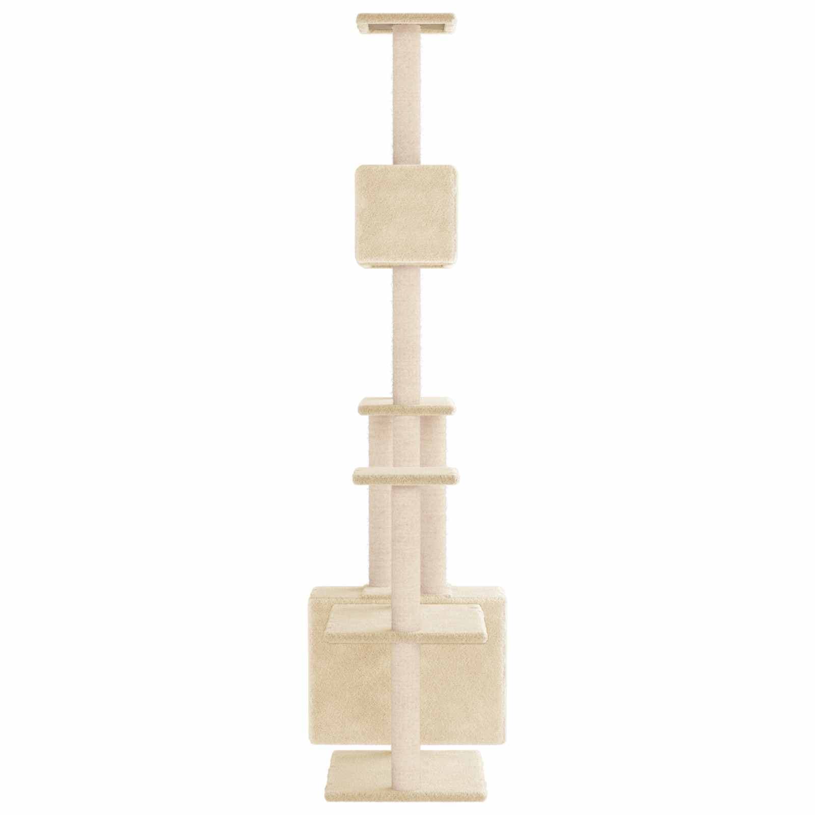 Albero per gatti con pali per graffiare in sisal Crema 177,5 cm — miniatura 4 di 7