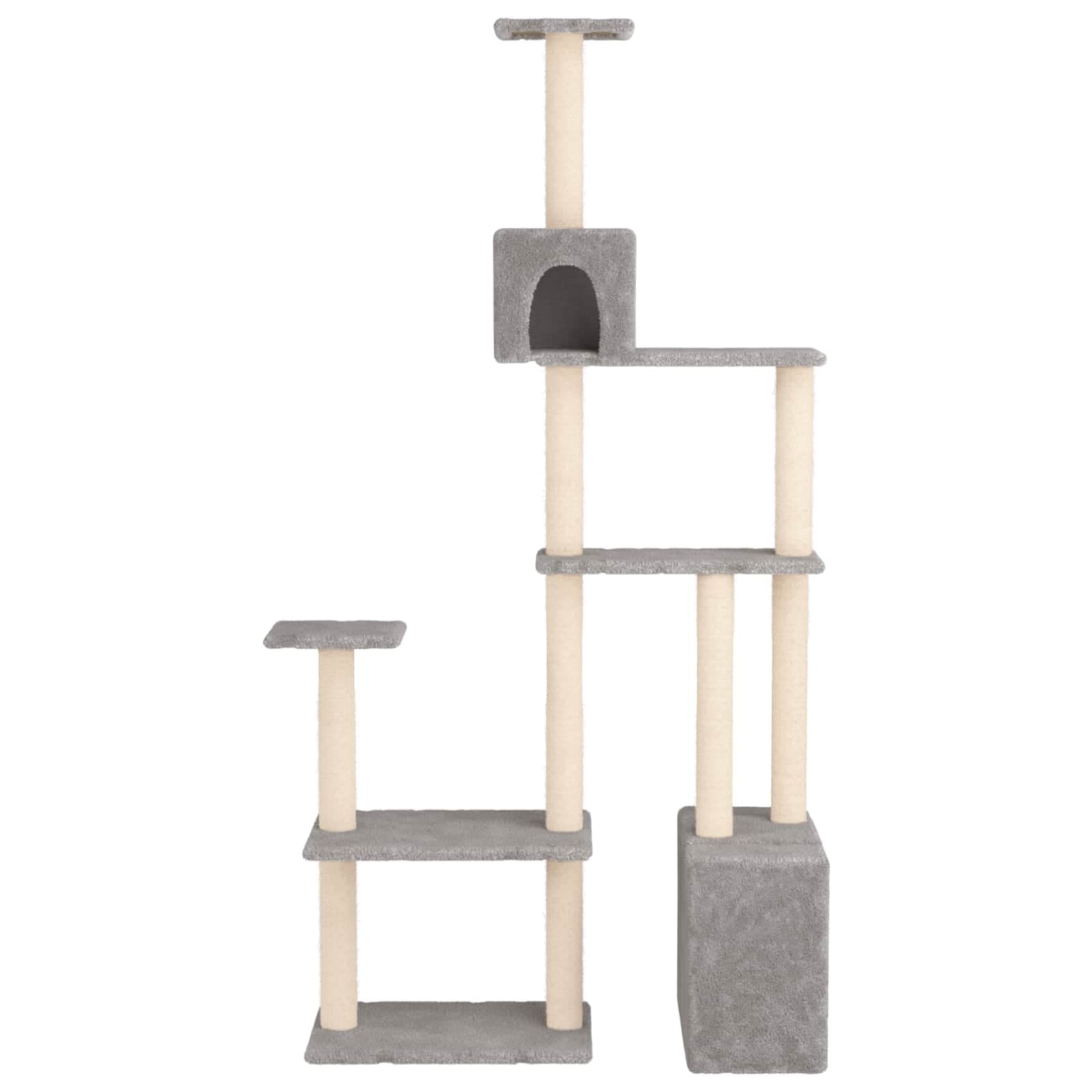 Albero per gatti con pali per graffiare in sisal Grigio Chiaro — miniatura 3 di 7