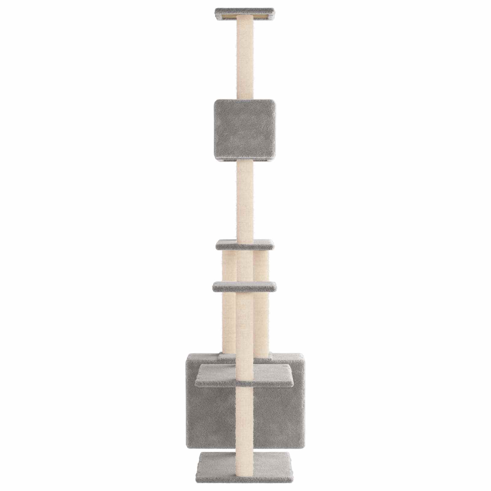 Albero per gatti con pali per graffiare in sisal Grigio Chiaro — miniatura 4 di 7