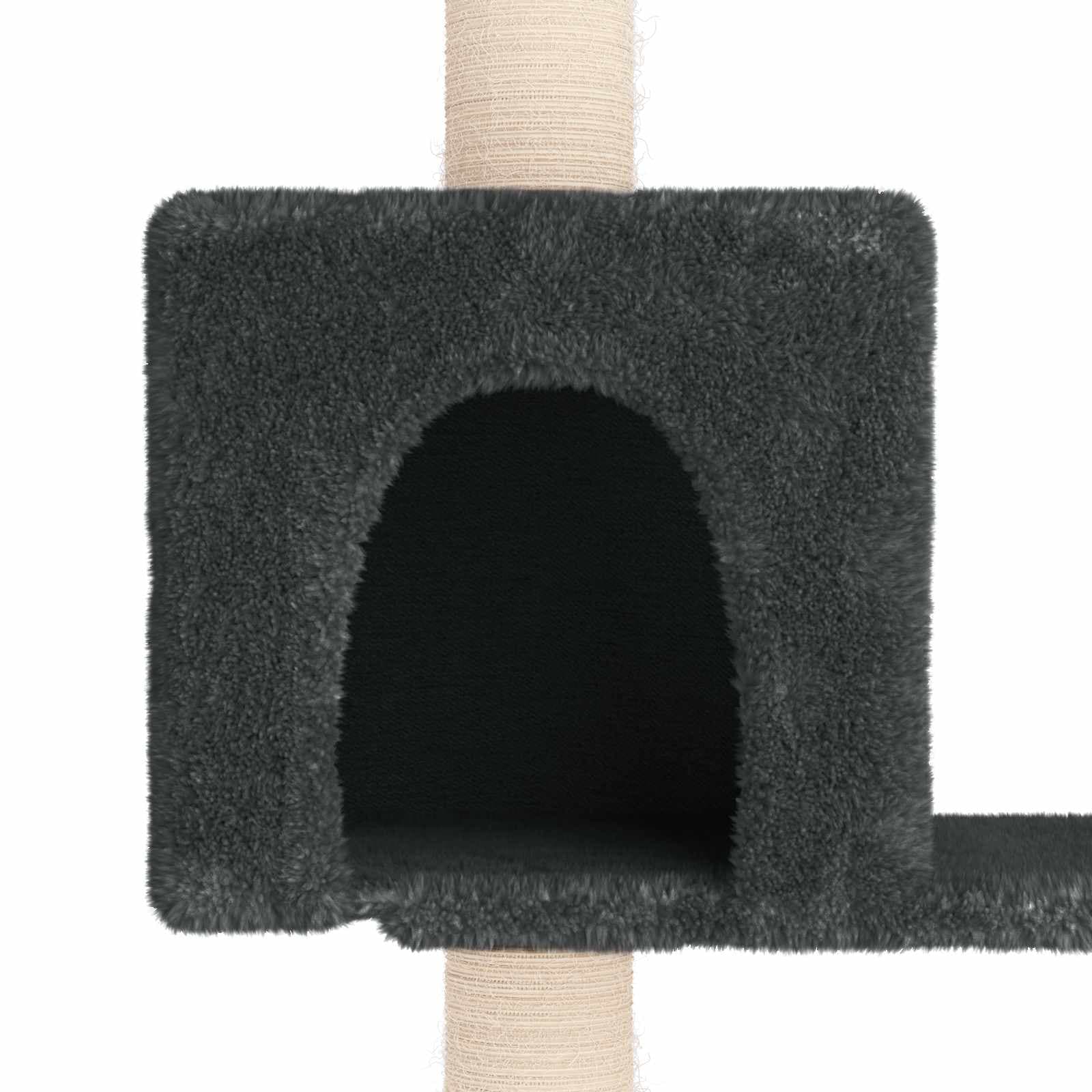 Albero per gatti con pali per graffiare in sisal Grigio Scuro — miniatura 6 di 7