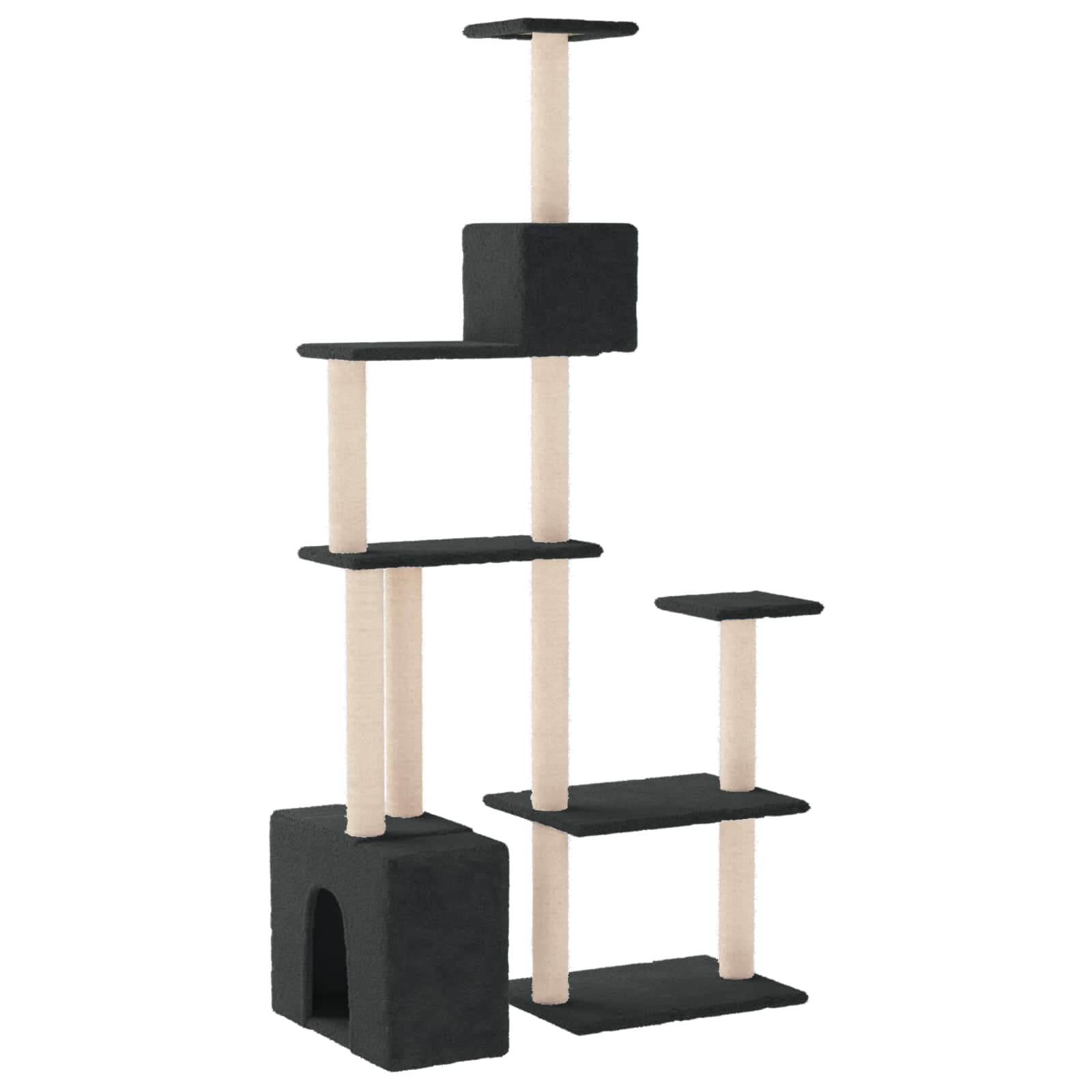 Albero per gatti con pali per graffiare in sisal Grigio Scuro — miniatura 5 di 7