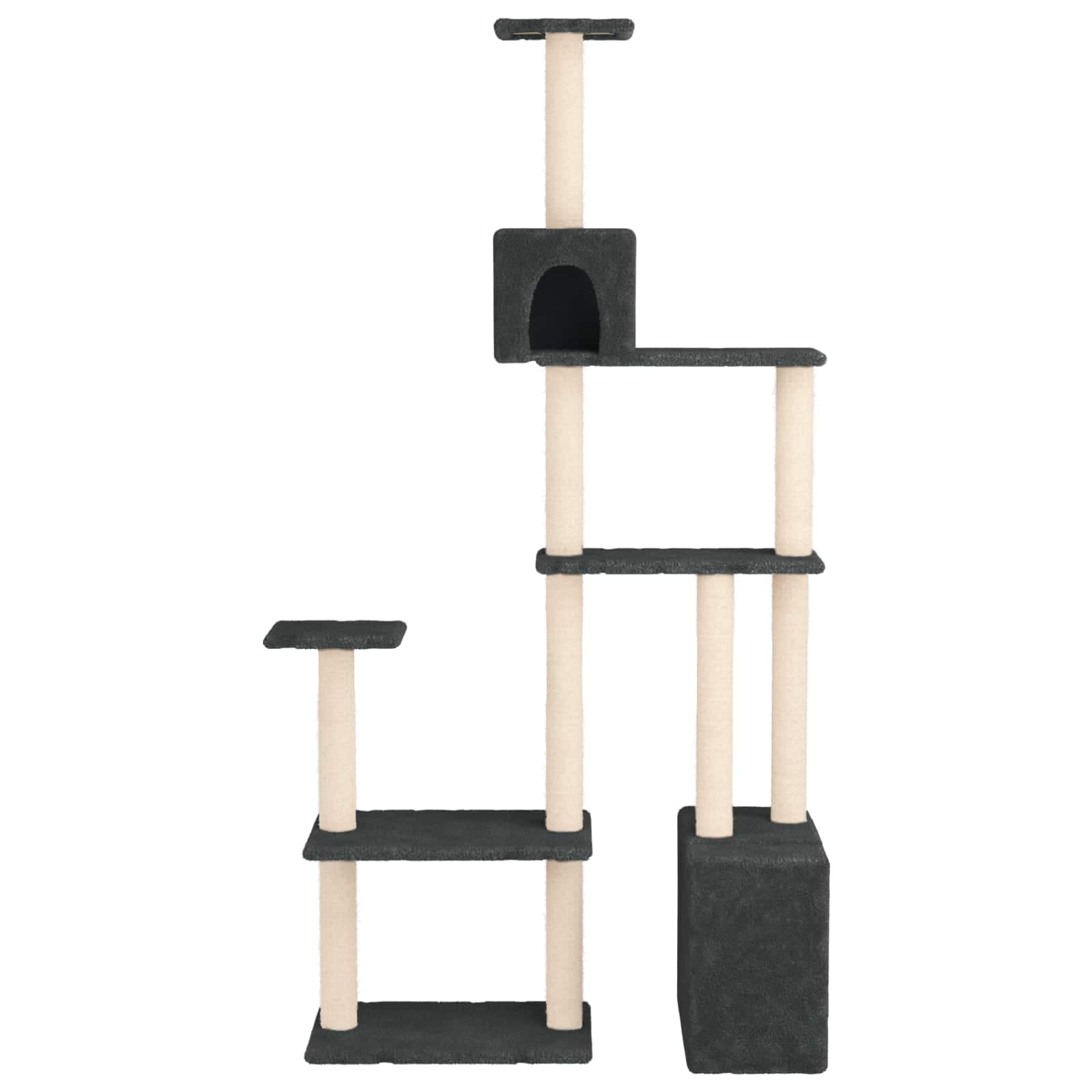 Albero per gatti con pali per graffiare in sisal Grigio Scuro — miniatura 3 di 7
