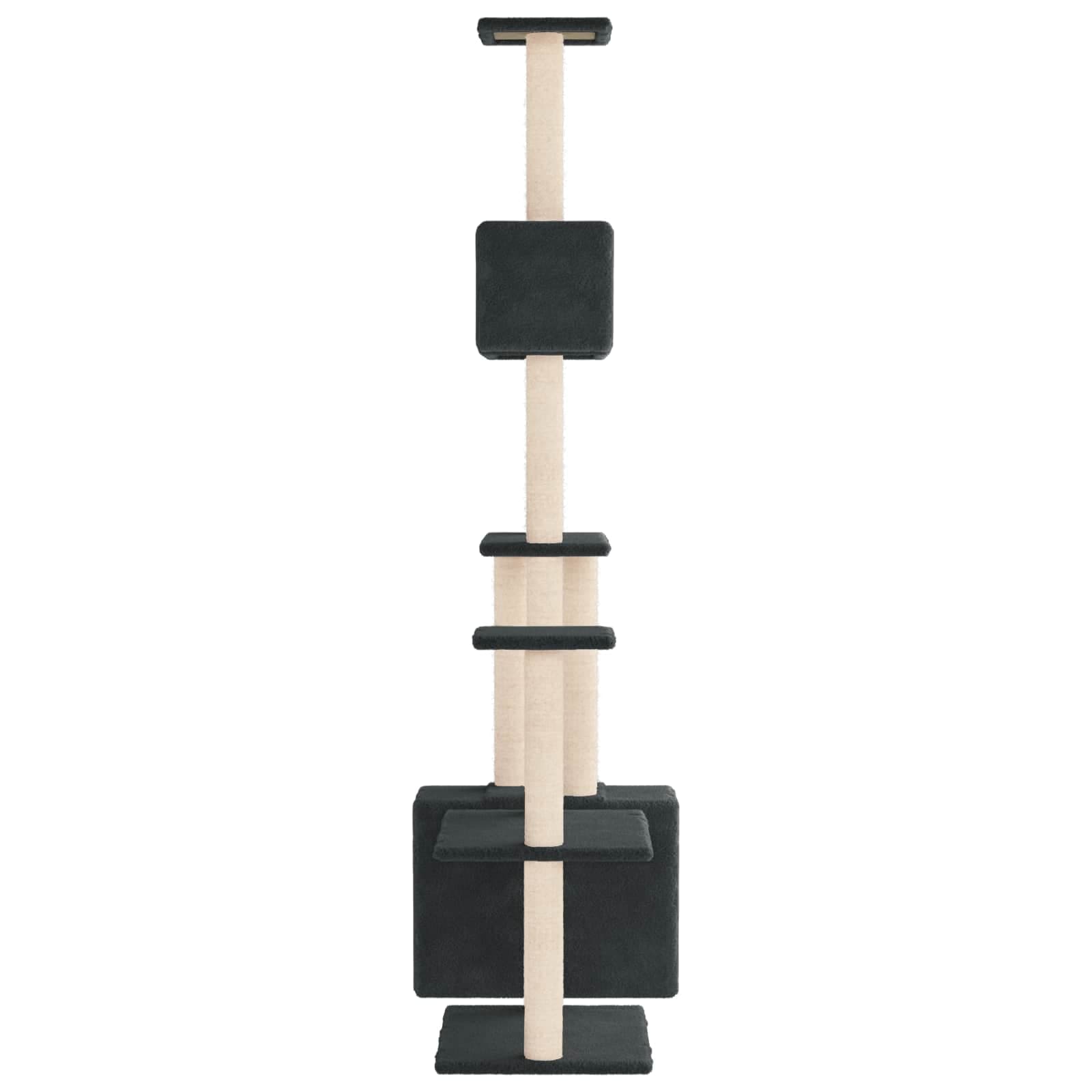 Albero per gatti con pali per graffiare in sisal Grigio Scuro — miniatura 4 di 7