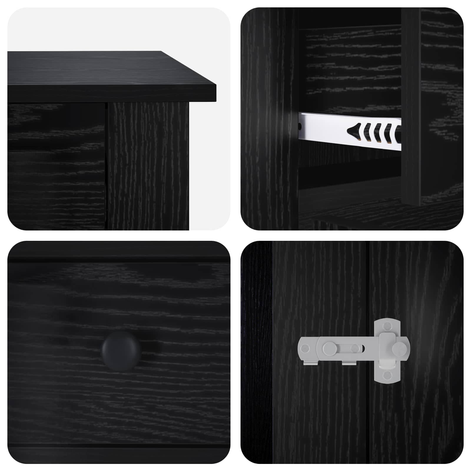 Mobile da cassa per cani Rovere Nero 50 x 47,5 x 80 cm — miniatura 7 di 10