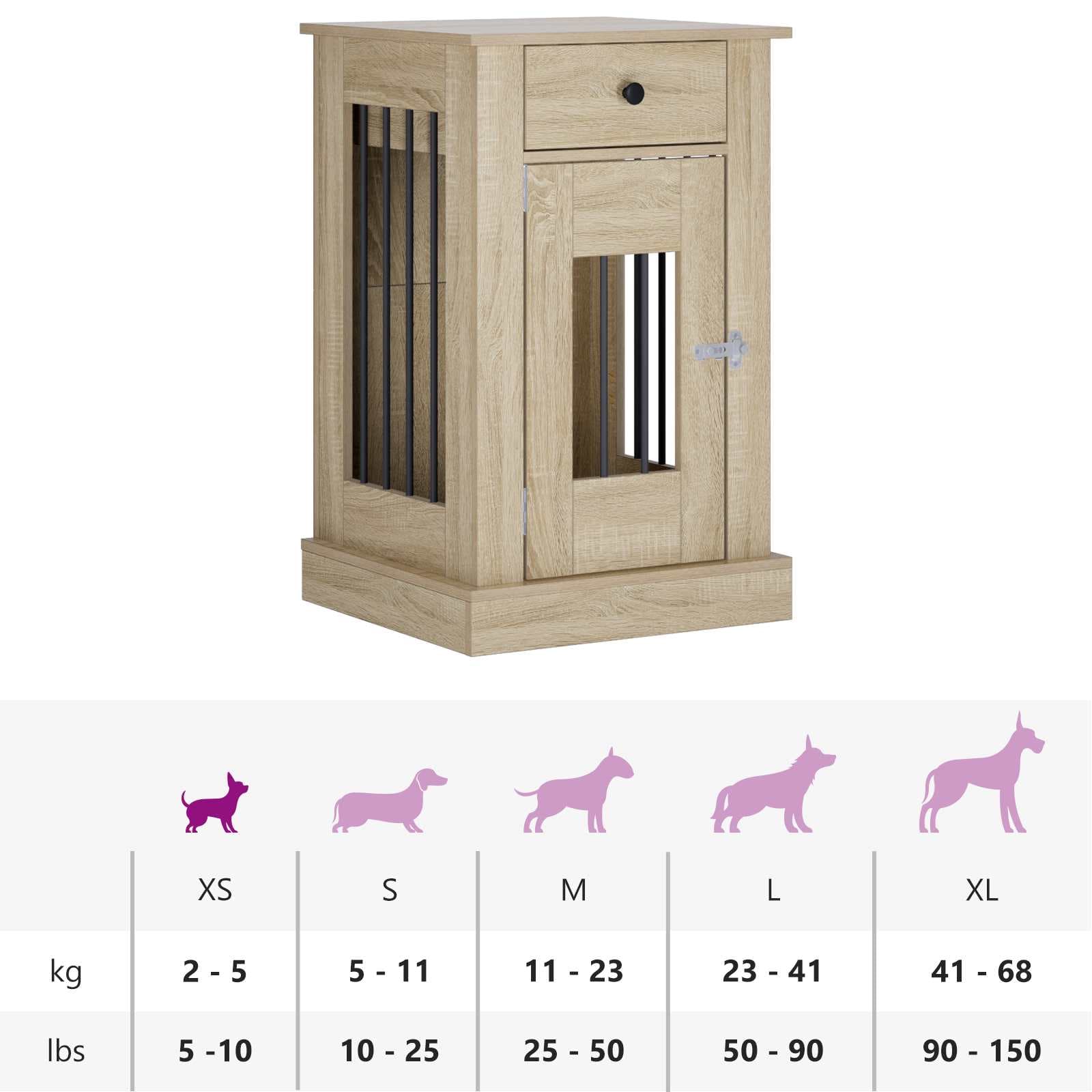 Mobile da cassa per cani Rovere Sonoma 50 x 47,5 x 80 cm — miniatura 10 di 10