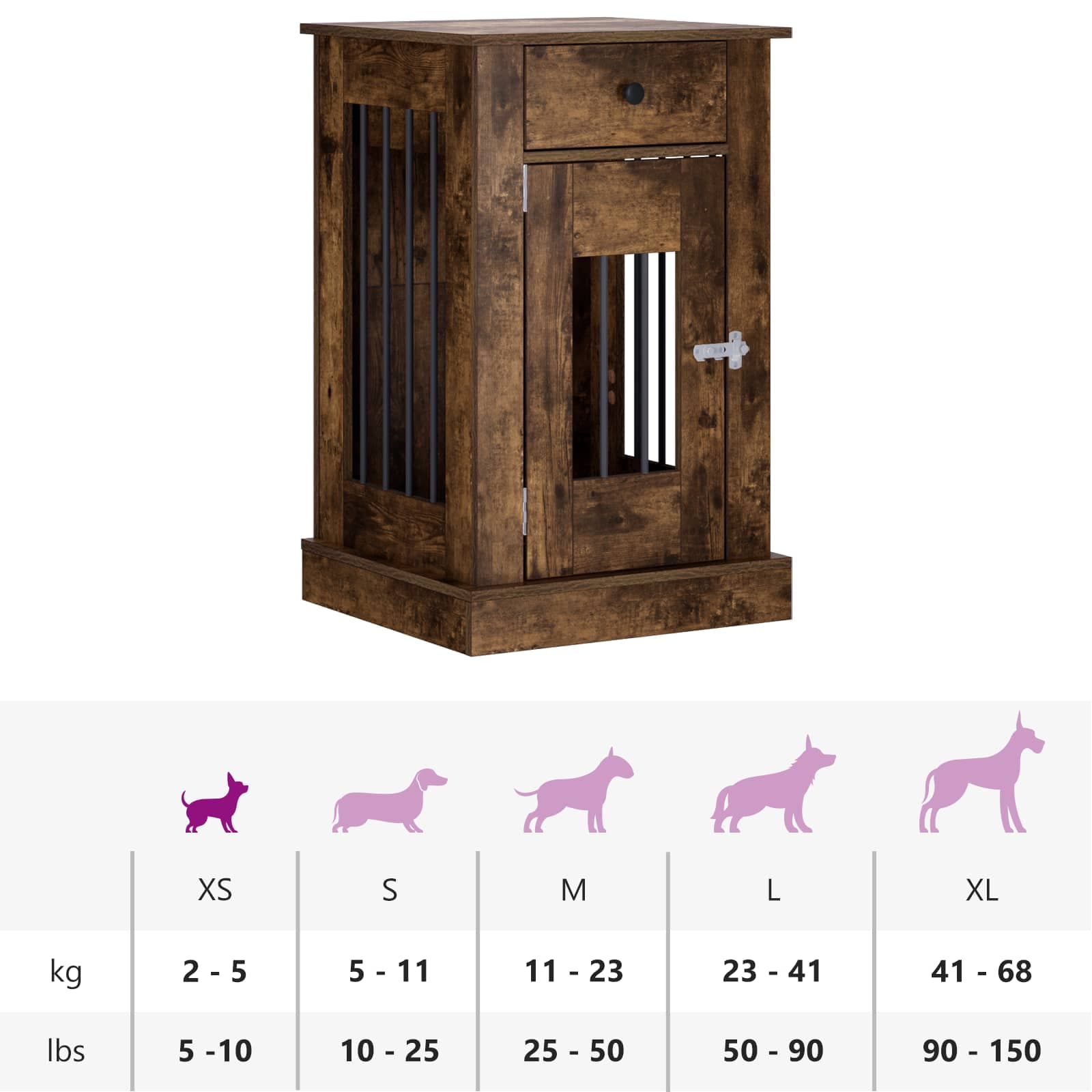 Mobile da cassa per cani Rovere Fumo 50 x 47,5 x 80 cm — miniatura 10 di 10