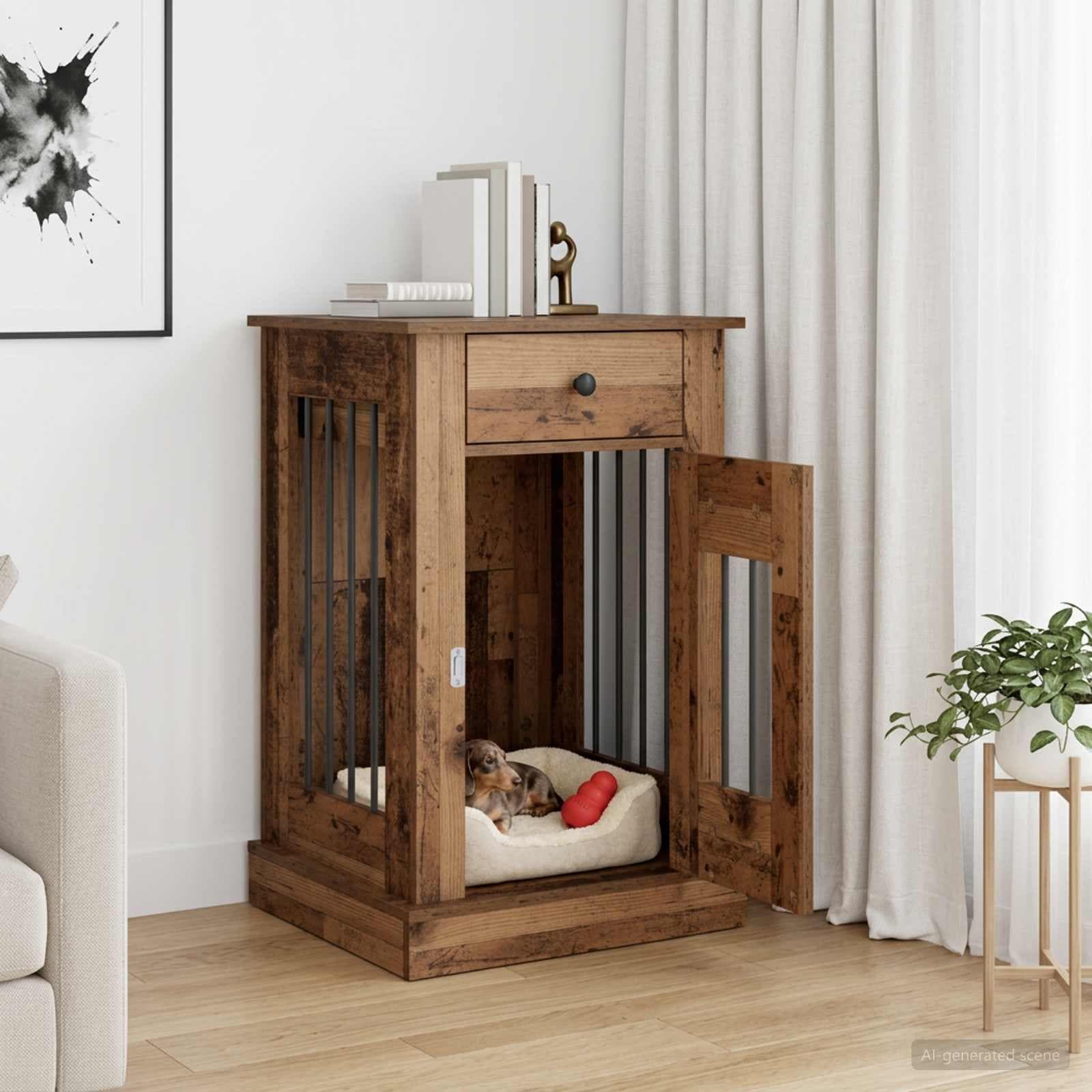 Mobile da cassa per cani Legno antico 50 x 47,5 x 80 cm — miniatura 1 di 10
