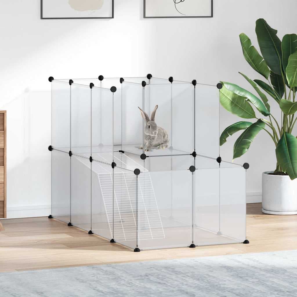 Gabbia per Piccoli Animali Trasparente 142x74x93cm PP e Acciaio