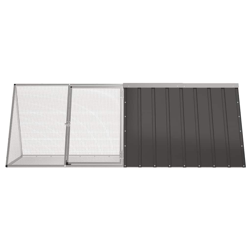 Gabbia per Conigli Antracite 201,5x80,5x71 cm Acciaio Zincato