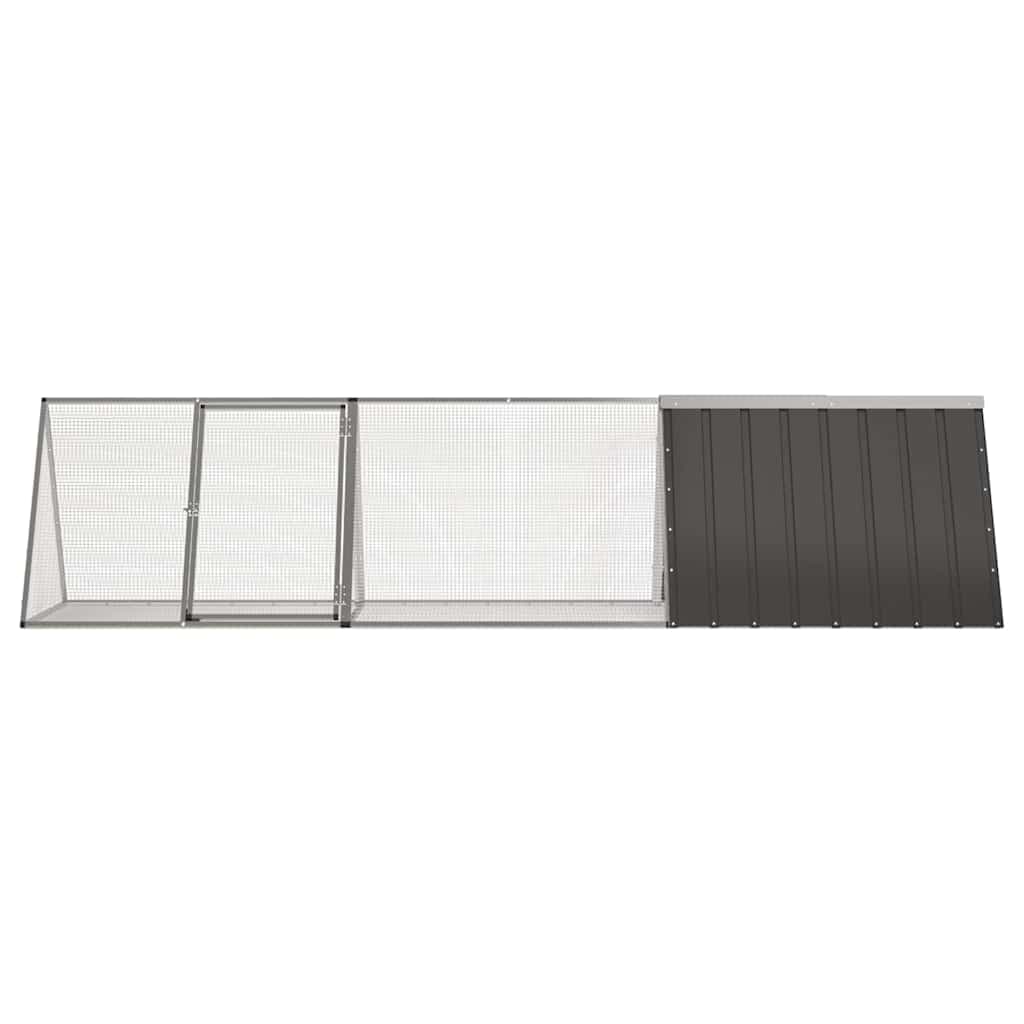 Gabbia per conigli antracite 302,5x80,5x71cm in acciaio zincato