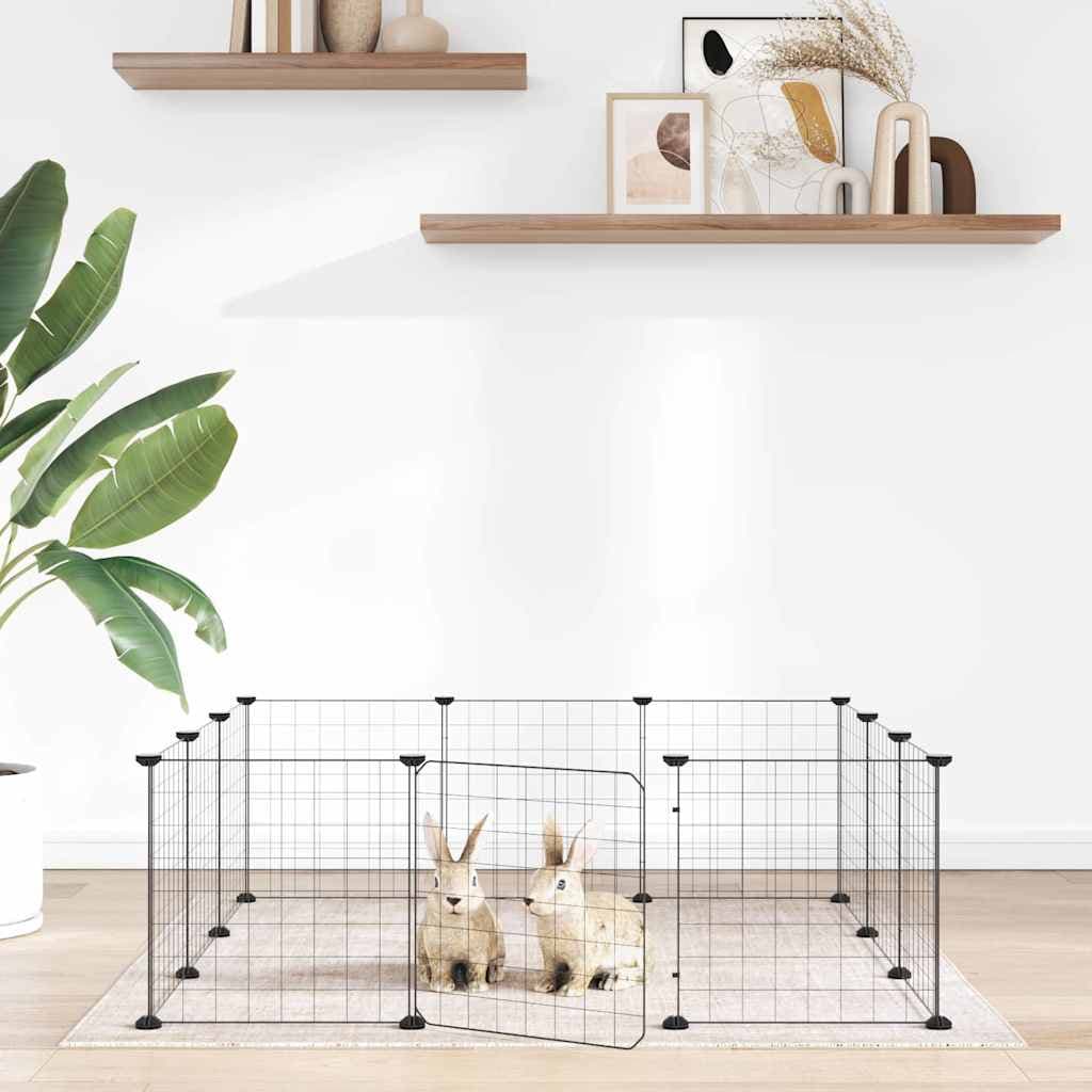 Gabbia per animali domestici 12 pannelli con porta 105x105x35cm