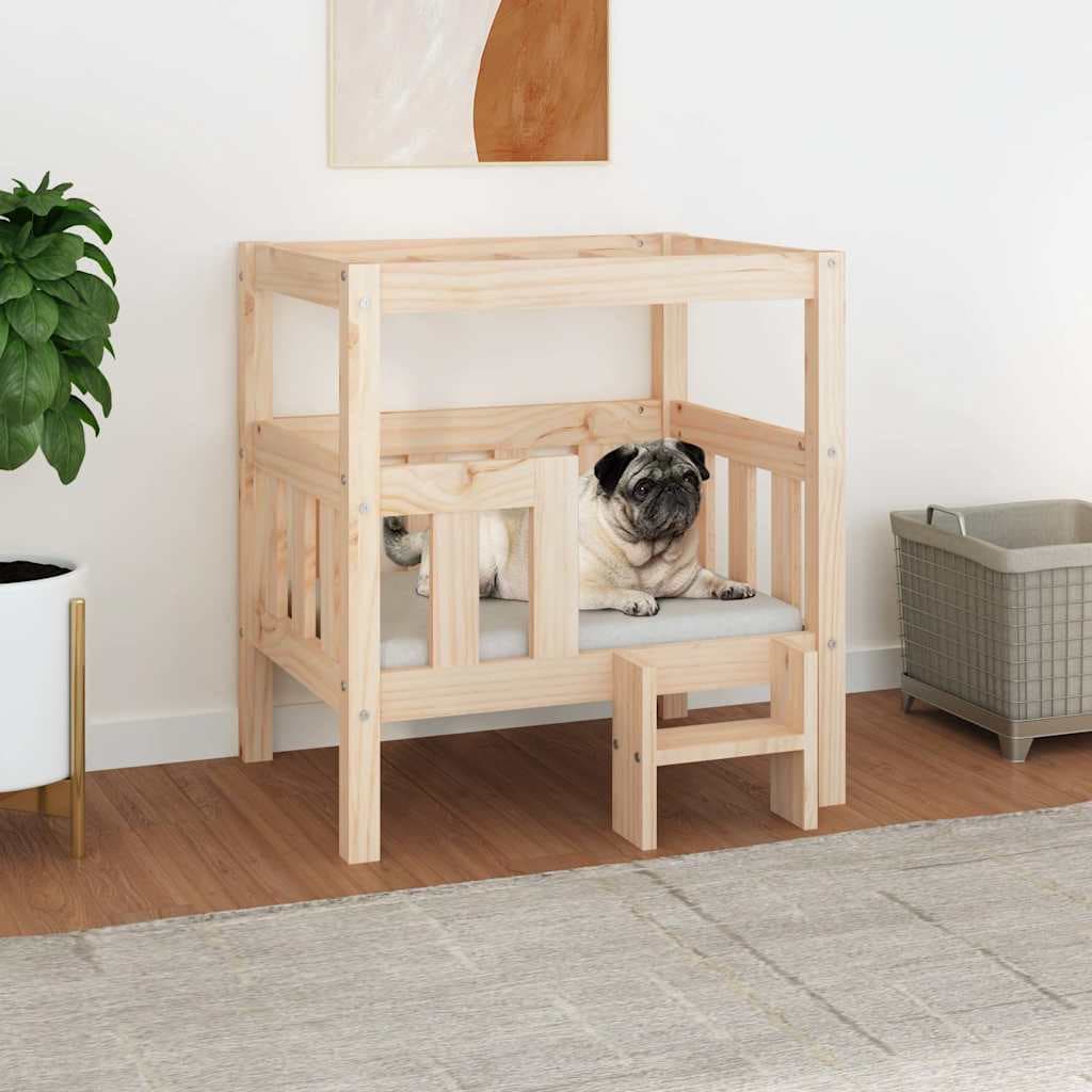 Cuccia per Cani 65,5x50,5x70 cm in Legno Massello di Pino