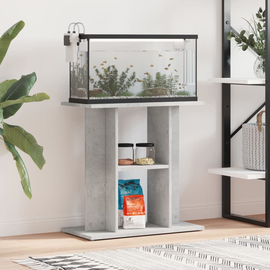 Supporto per acquario in cemento grigio 60x30x60 cm