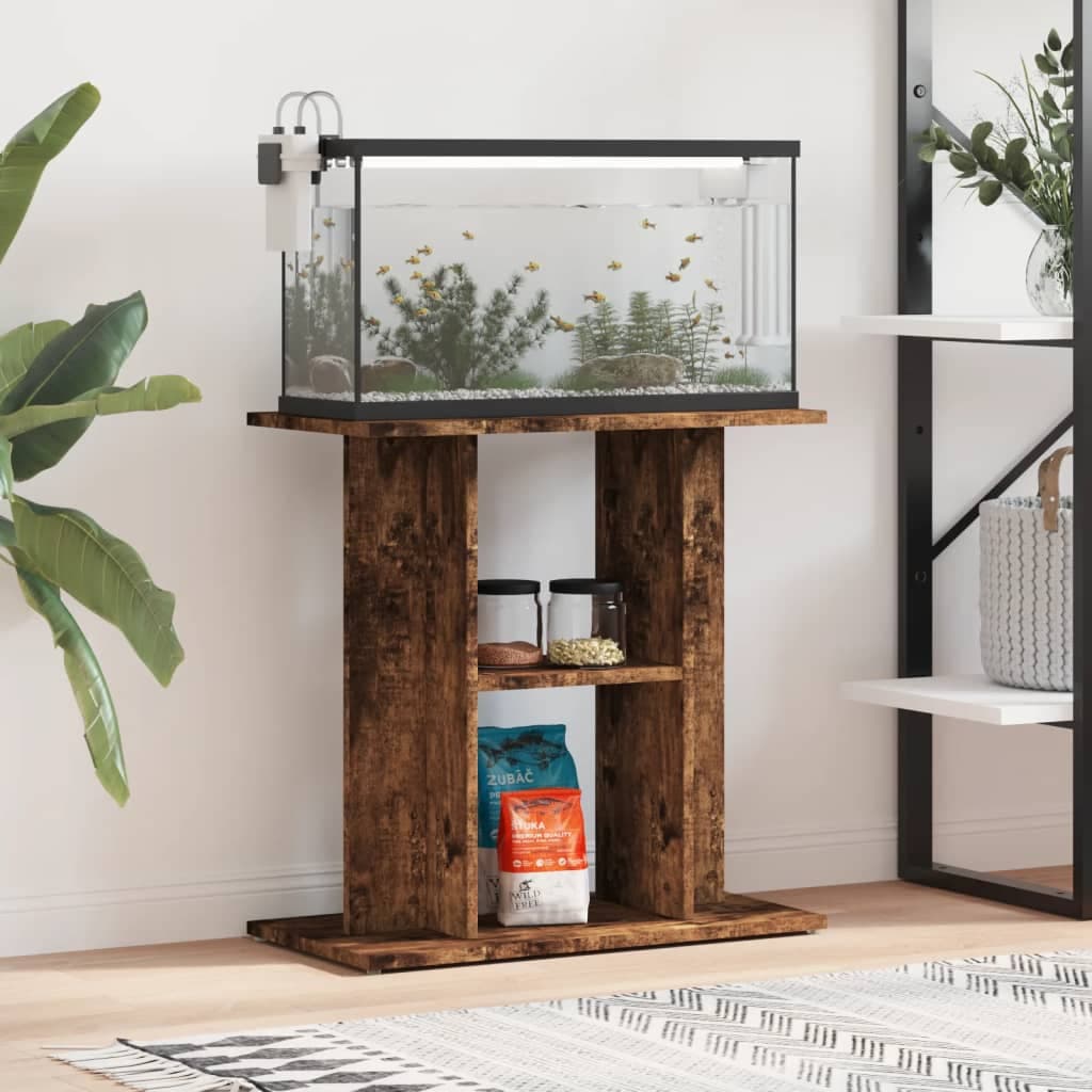 Supporto per acquario in rovere affumicato 60x30x60 cm