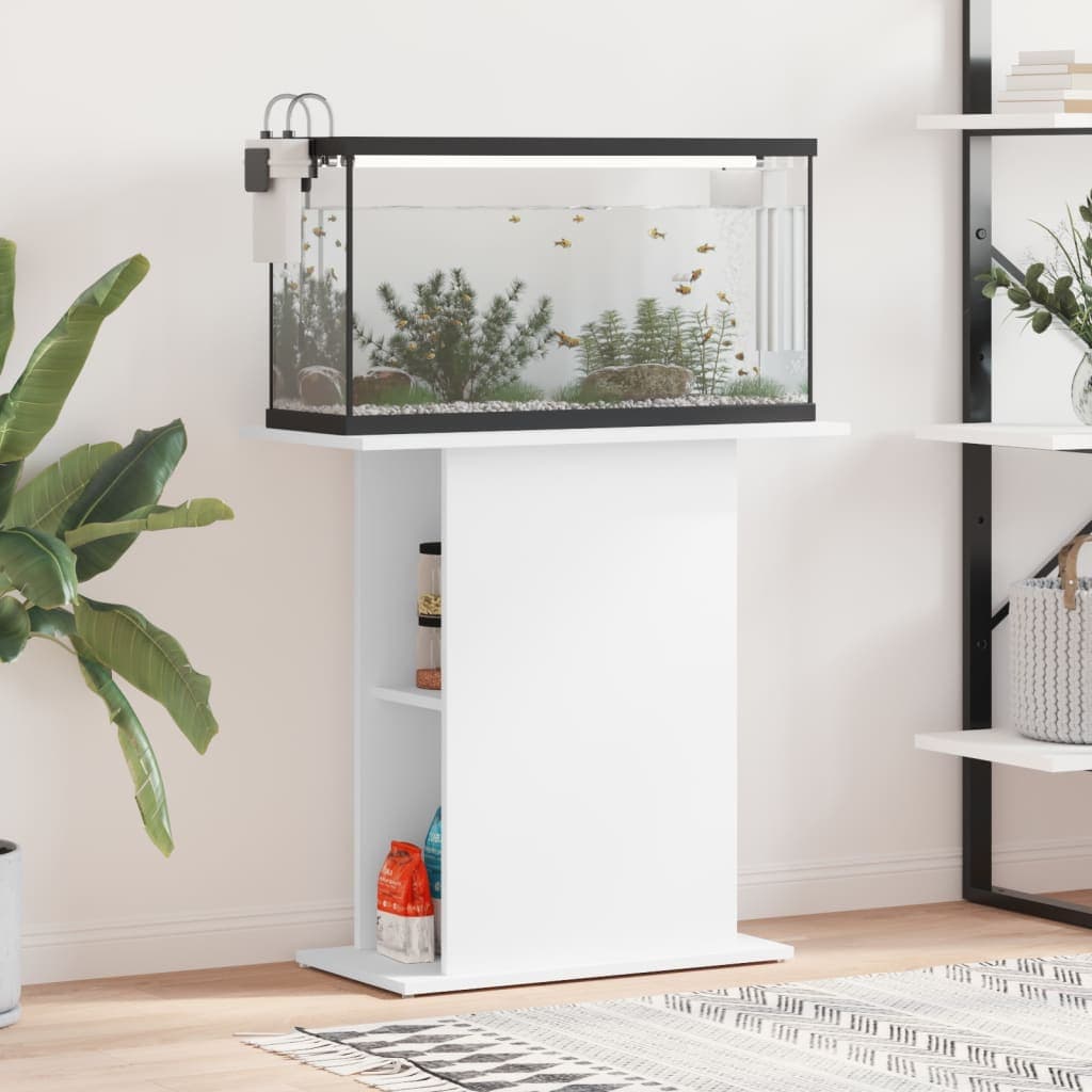 Supporto per acquario bianco 75x36x72,5 cm Legno Ingegnerizzato